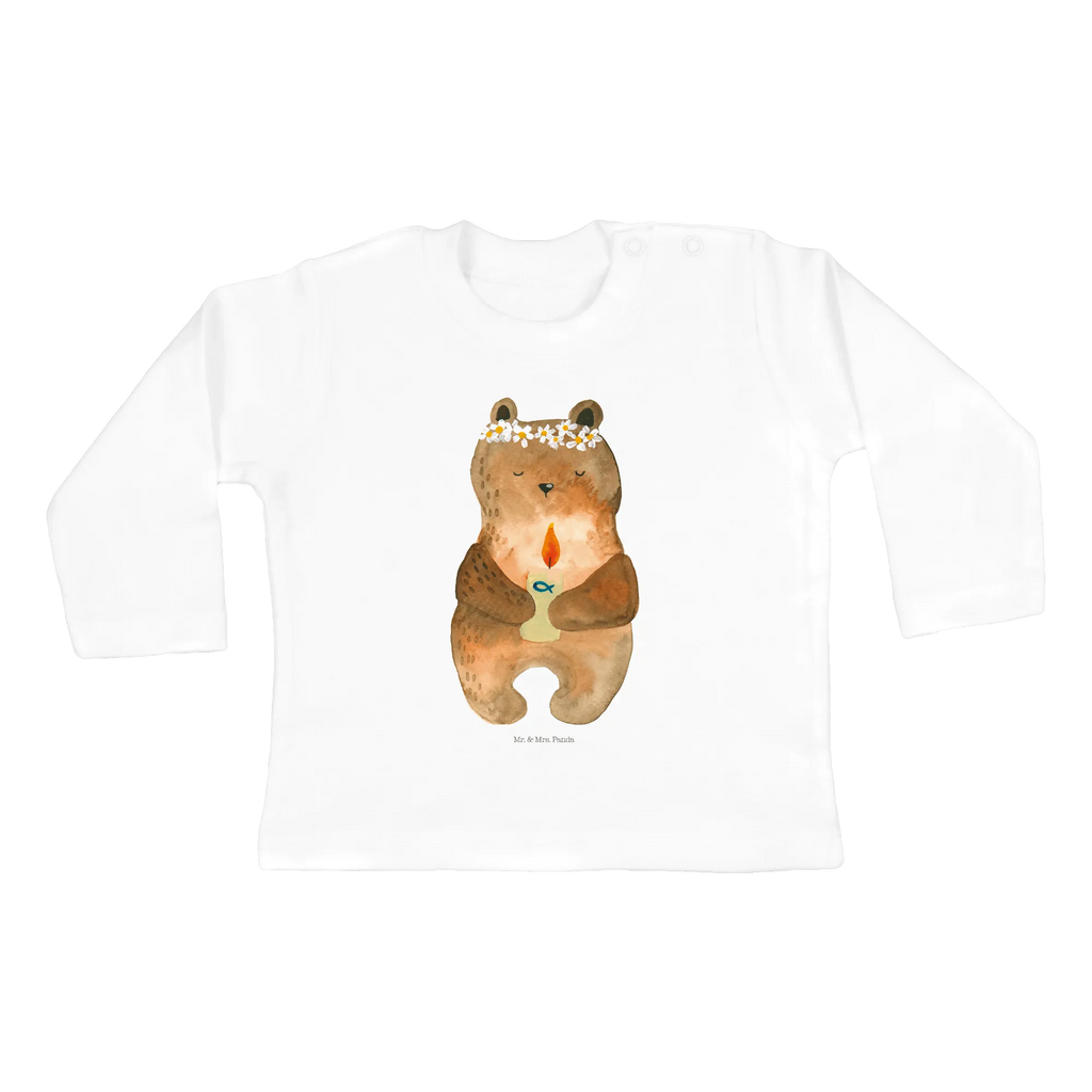 Longsleeve dla niemowląt 12-18 miesięcy Niedźwiedź Komunia Langarm, Baby Shower, Kleidung, Bio, Teddy, Bär, Teddybär, Katholisch, Kommunion, Taufkerze, Gottes Segen