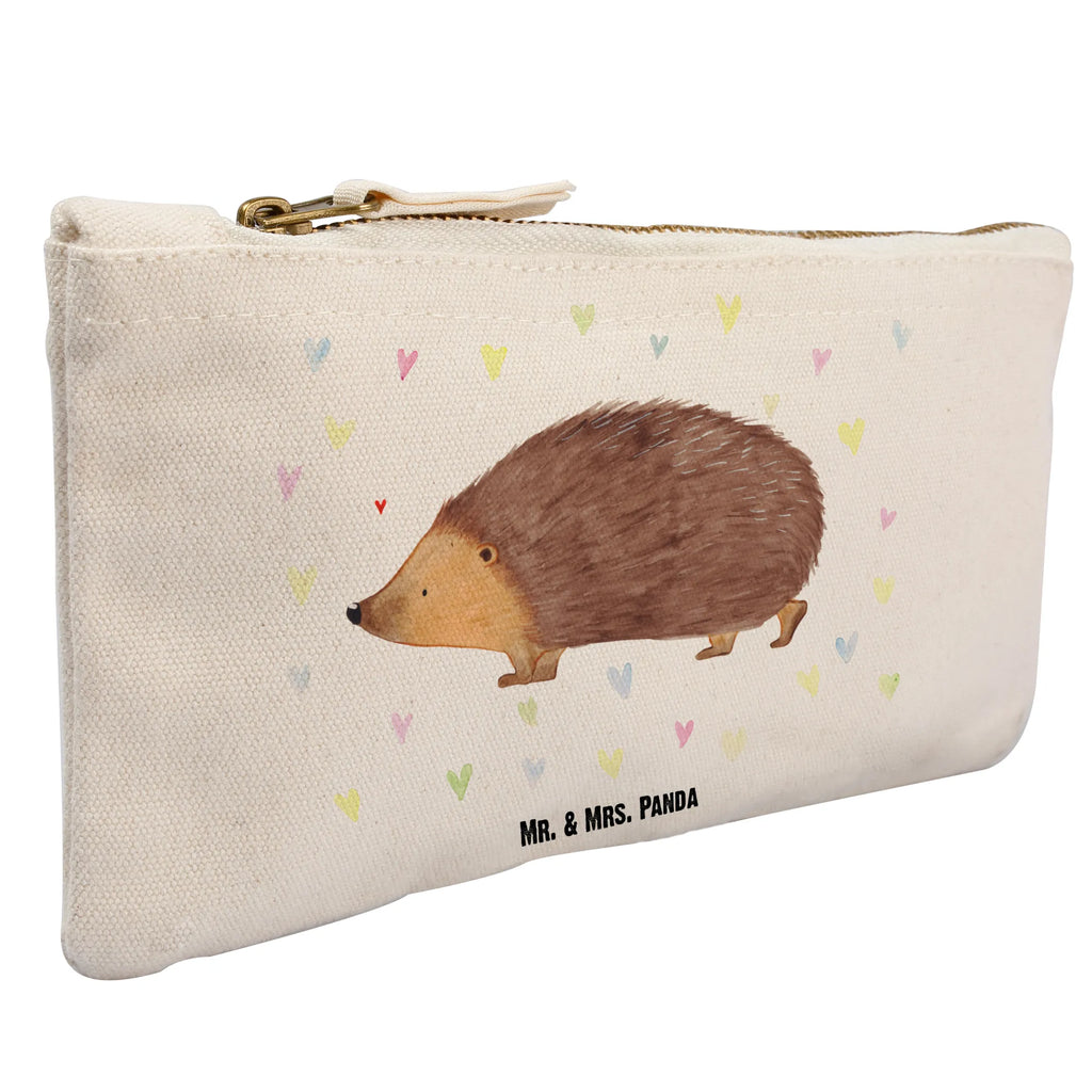 Make-up bag Hedgehog hearts small animals, cute, funny, cute animal motives, hand drawn, small world, funny sayings, good mood, happy, gifts, gift ideas, special gifts, animal lover, card, hedgehog, life, trust, kiss, heart, hearts, Love