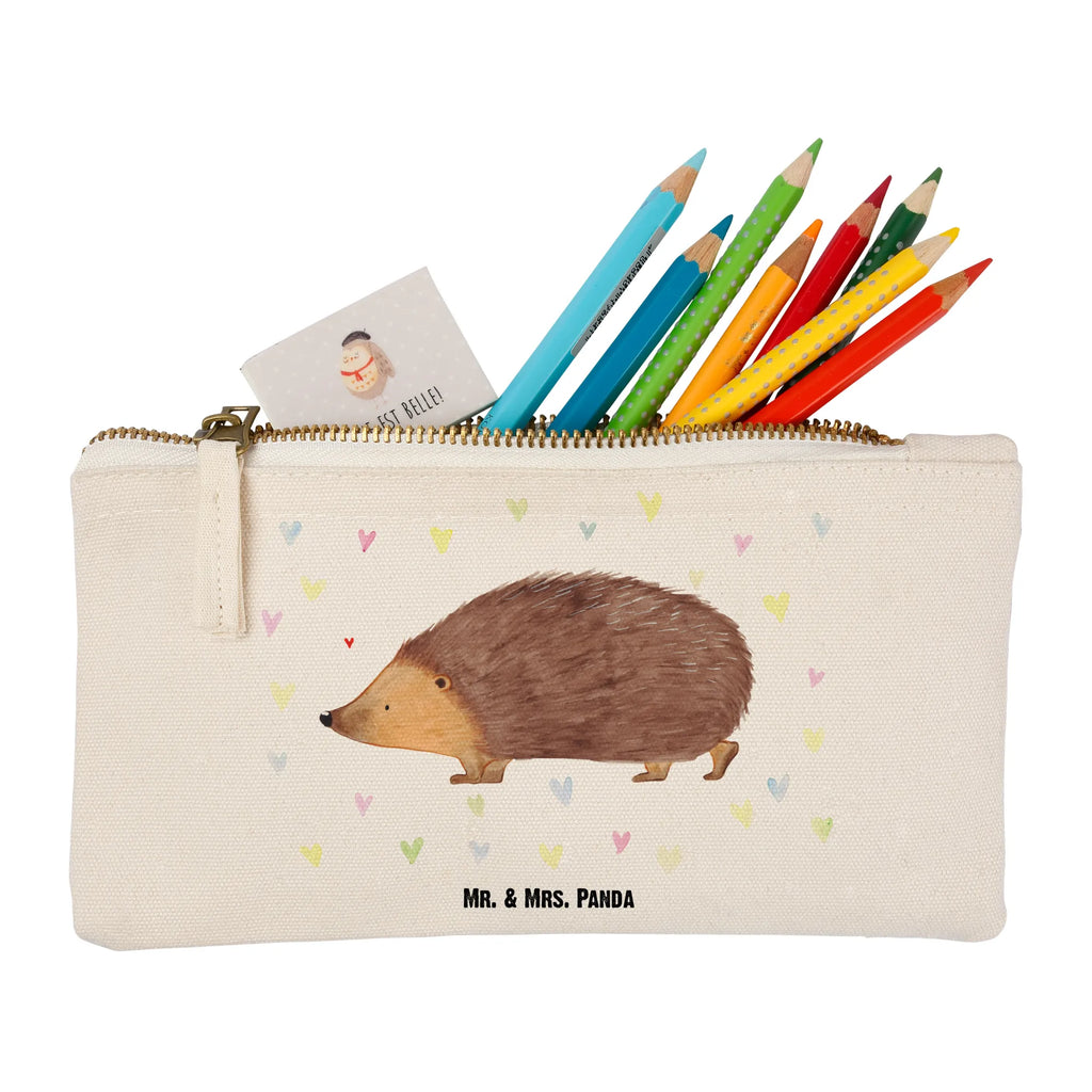 Make-up bag Hedgehog hearts small animals, cute, funny, cute animal motives, hand drawn, small world, funny sayings, good mood, happy, gifts, gift ideas, special gifts, animal lover, card, hedgehog, life, trust, kiss, heart, hearts, Love