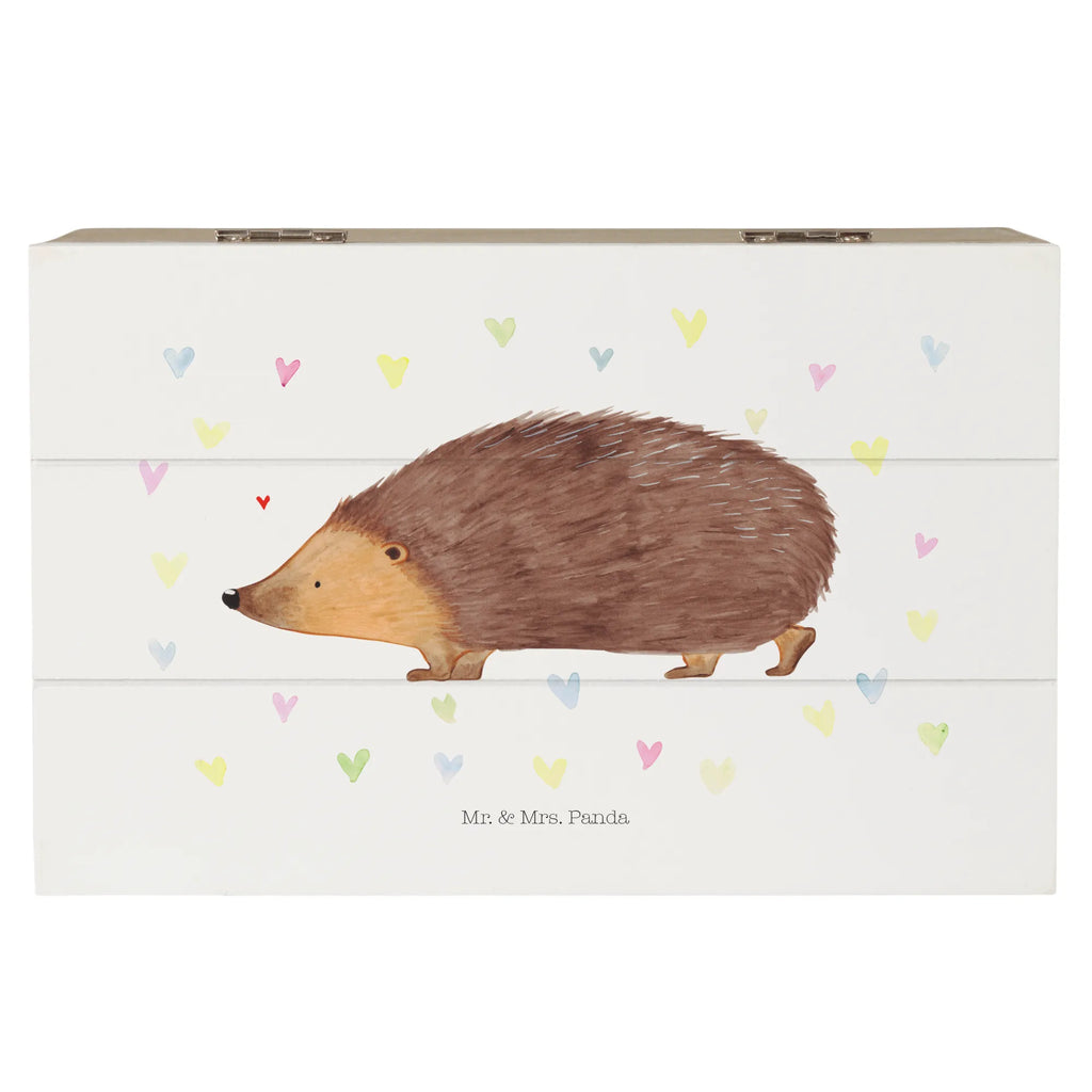 Holzkiste Igel Herzen Dekokiste, Truhe, Schatzkiste, Geschenkbox, Schatulle, Kiste, Erinnerungskiste, Aufbewahrungsbox, XXL, Erinnerungsbox, Holzkiste, Geschenkdose, Tiermotive, Gute Laune, lustige Sprüche, Tiere, Kuss, Herz, Vertrauen, Herzen, Igel, Liebe, Leben