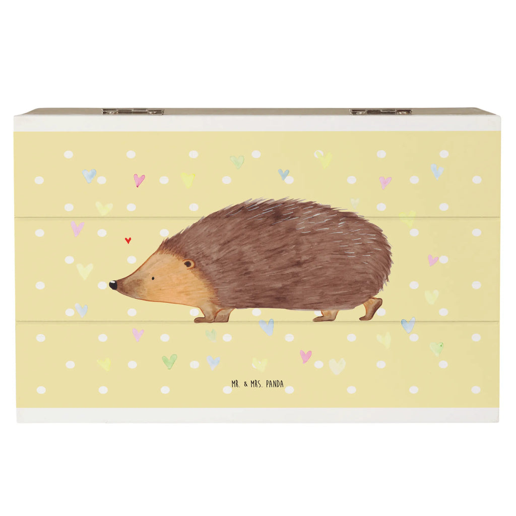 Holzkiste Igel Herzen Dekokiste, Truhe, Schatzkiste, Geschenkbox, Schatulle, Kiste, Erinnerungskiste, Aufbewahrungsbox, XXL, Erinnerungsbox, Holzkiste, Geschenkdose, Tiermotive, Gute Laune, lustige Sprüche, Tiere, Kuss, Herz, Vertrauen, Herzen, Igel, Liebe, Leben