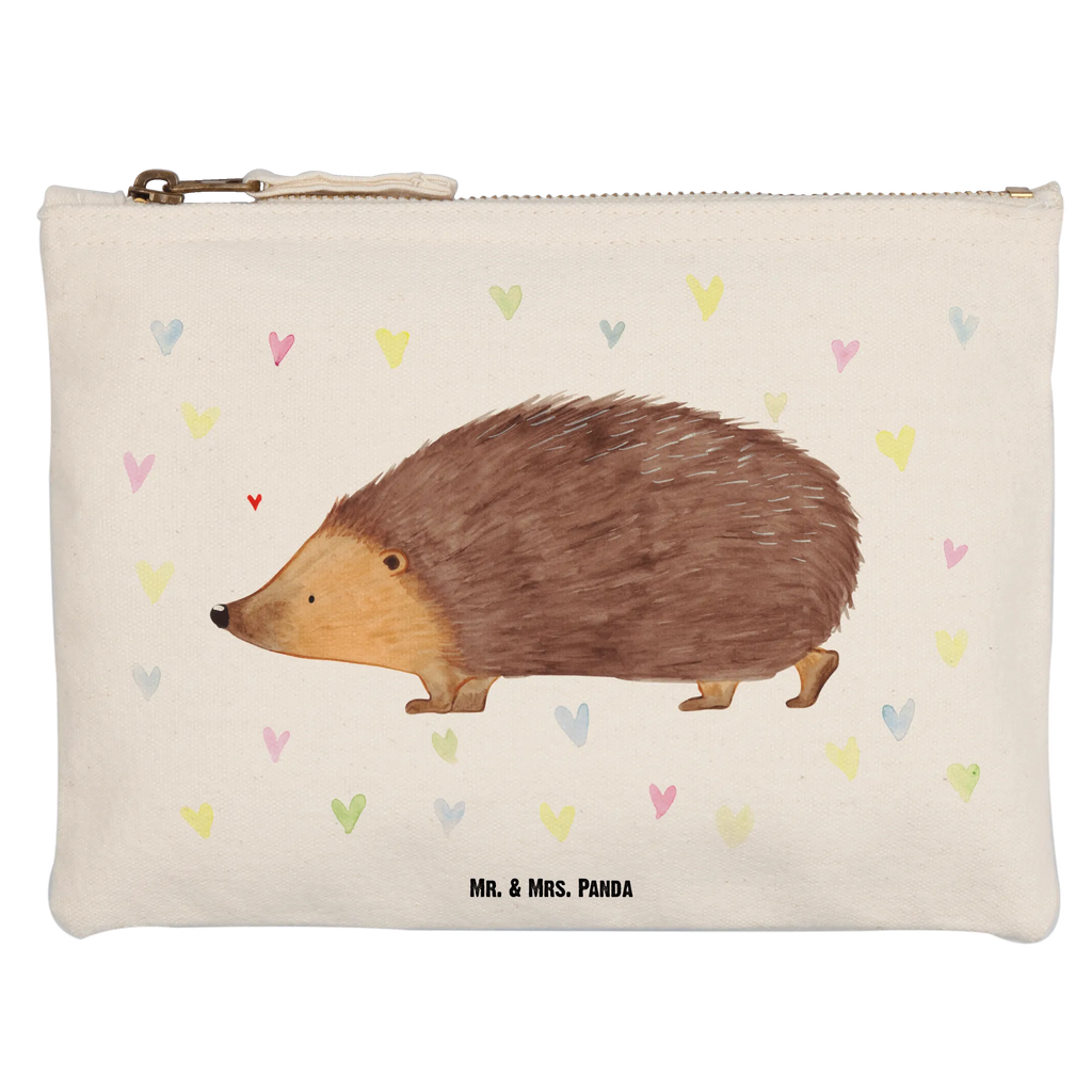Make-up bag Hedgehog hearts small animals, cute, funny, cute animal motives, hand drawn, small world, funny sayings, good mood, happy, gifts, gift ideas, special gifts, animal lover, card, hedgehog, life, trust, kiss, heart, hearts, Love