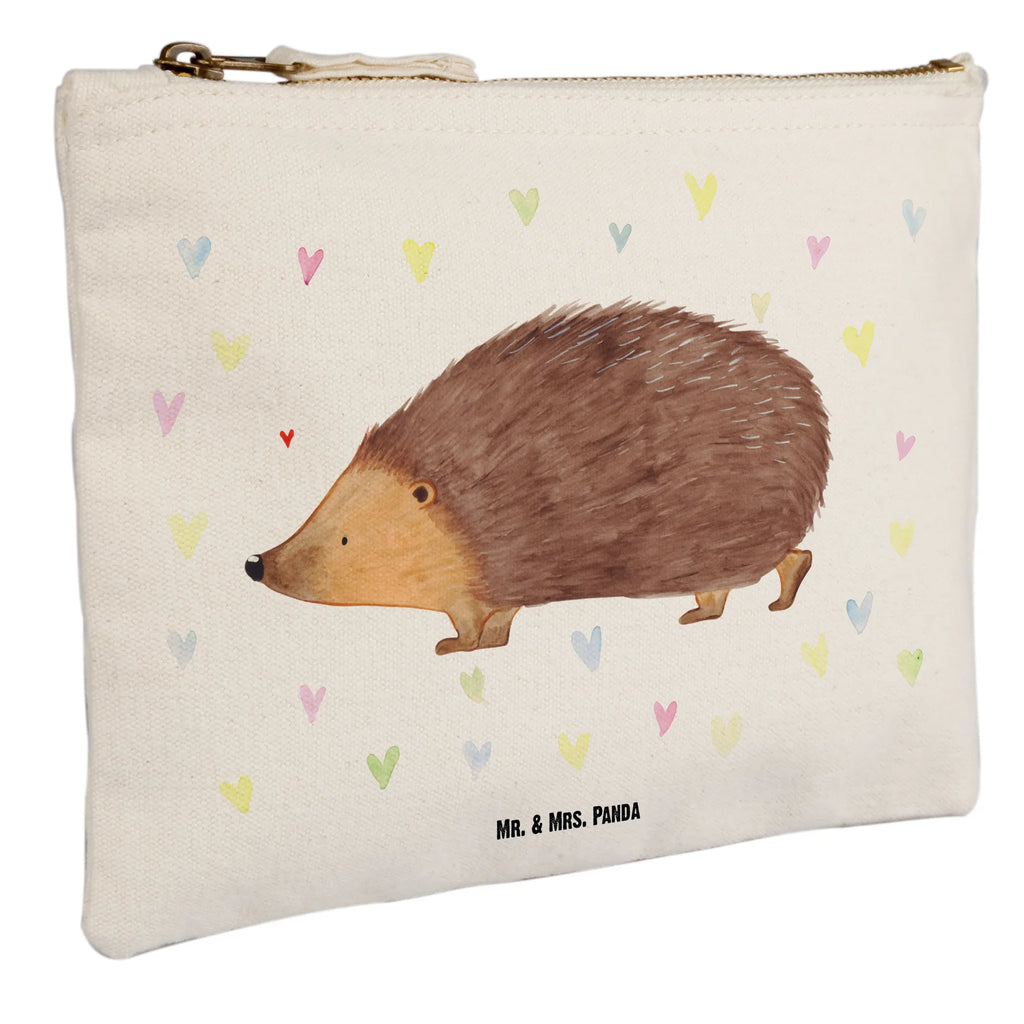 Make-up bag Hedgehog hearts small animals, cute, funny, cute animal motives, hand drawn, small world, funny sayings, good mood, happy, gifts, gift ideas, special gifts, animal lover, card, hedgehog, life, trust, kiss, heart, hearts, Love