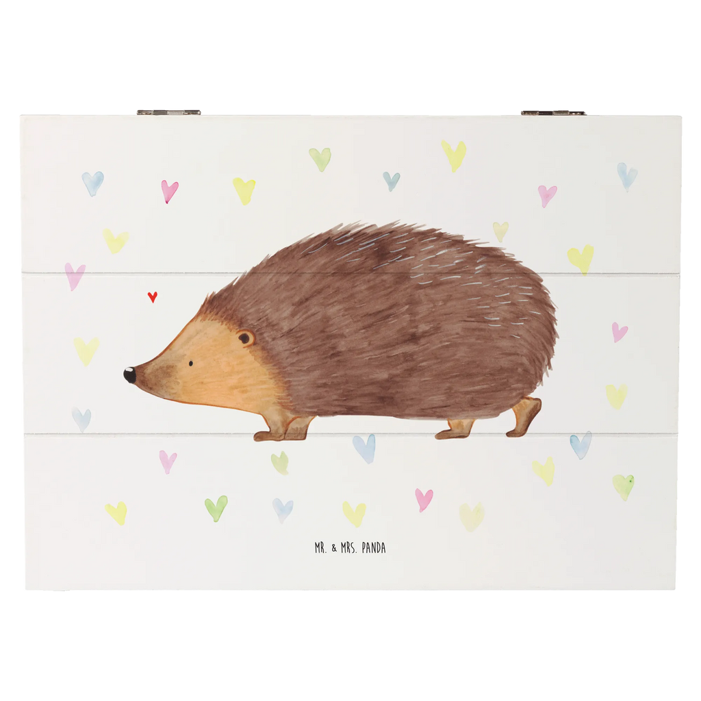 Holzkiste Igel Herzen Dekokiste, Truhe, Schatzkiste, Geschenkbox, Schatulle, Kiste, Erinnerungskiste, Aufbewahrungsbox, XXL, Erinnerungsbox, Holzkiste, Geschenkdose, Tiermotive, Gute Laune, lustige Sprüche, Tiere, Kuss, Herz, Vertrauen, Herzen, Igel, Liebe, Leben