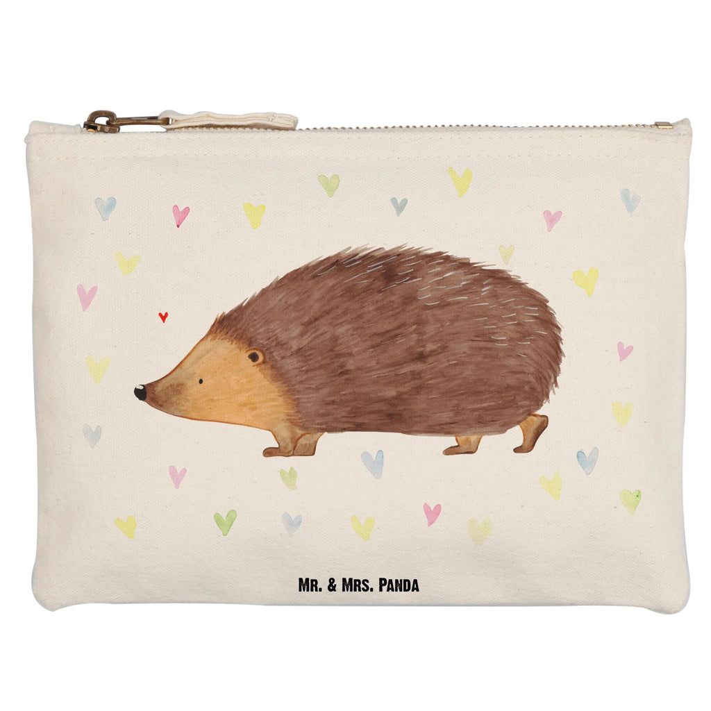 Make-up bag Hedgehog hearts small animals, cute, funny, cute animal motives, hand drawn, small world, funny sayings, good mood, happy, gifts, gift ideas, special gifts, animal lover, card, hedgehog, life, trust, kiss, heart, hearts, Love