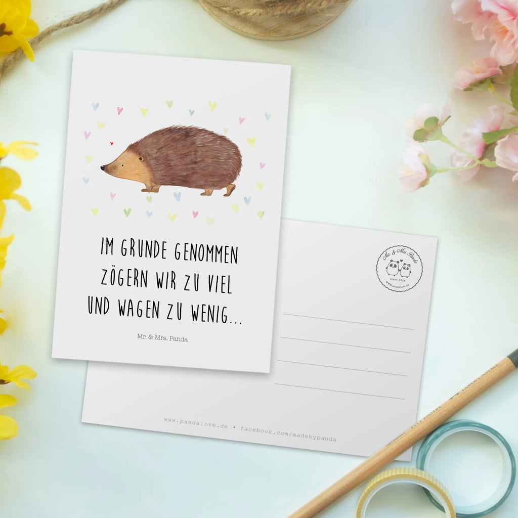 Postcard Hedgehog hearts Karte, Ansichtskarte, Grußkarte, Ansichtskarten, Einladungskarte, Geburtstagskarte, Dankeskarte, Einladungskarten Geburtstag, Postkarte, Einladung Geburtstag, Einladung, Geschenkkarte, Tiermotive, Gute Laune, lustige Sprüche, Tiere, Igel, Vertrauen, Kuss, Herz, Herzen, Leben, Liebe