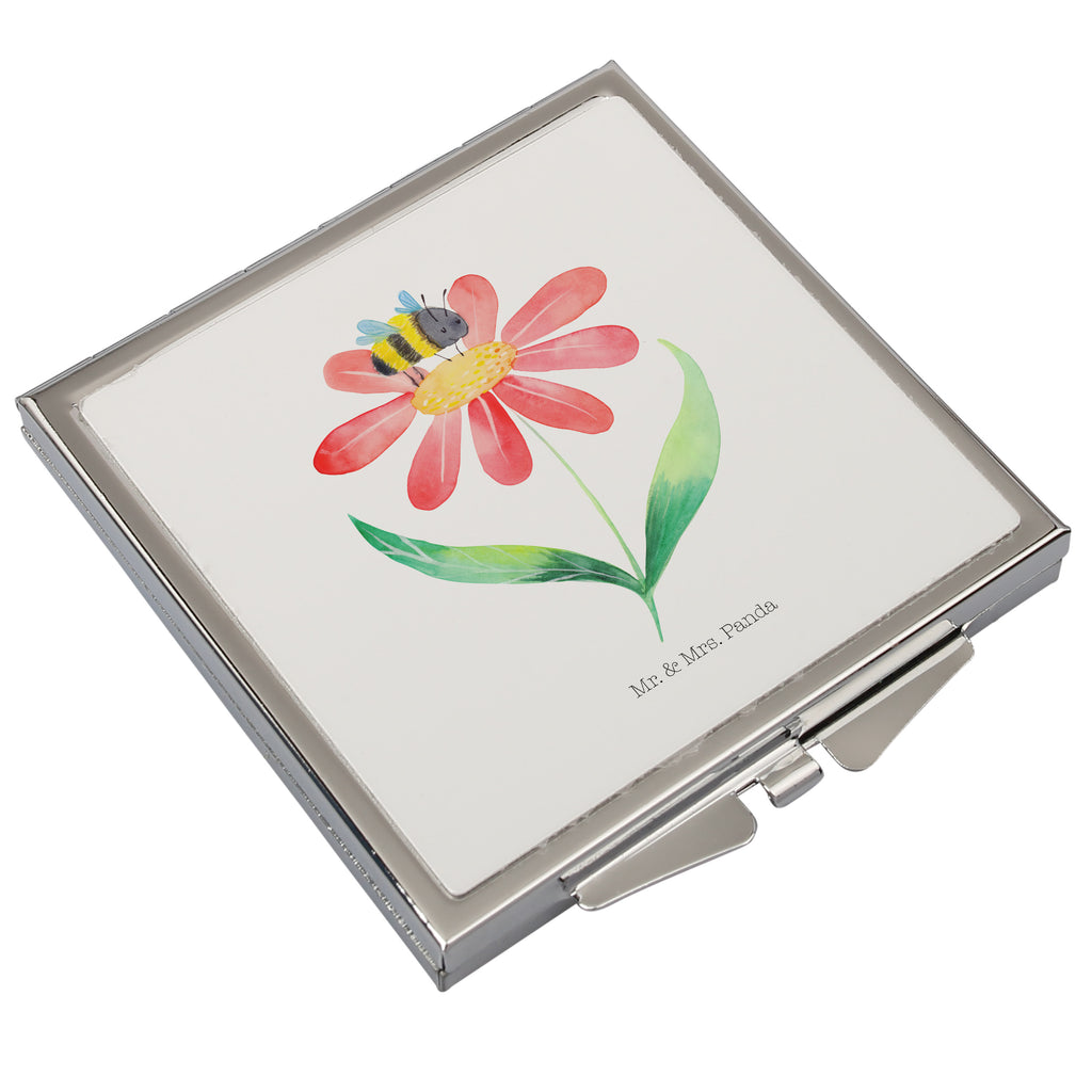 Handbag mirror bumblebee flower silver, make up, handbag, square, mirror, make-up mirror, small animals, cute, funny, cute animal motives, hand drawn, small world, funny sayings, good mood, happy, gifts, gift ideas, special gifts, animal lover, card, flower, field, wasp, bumblebees, fluffy, nature, bumble bee, bee