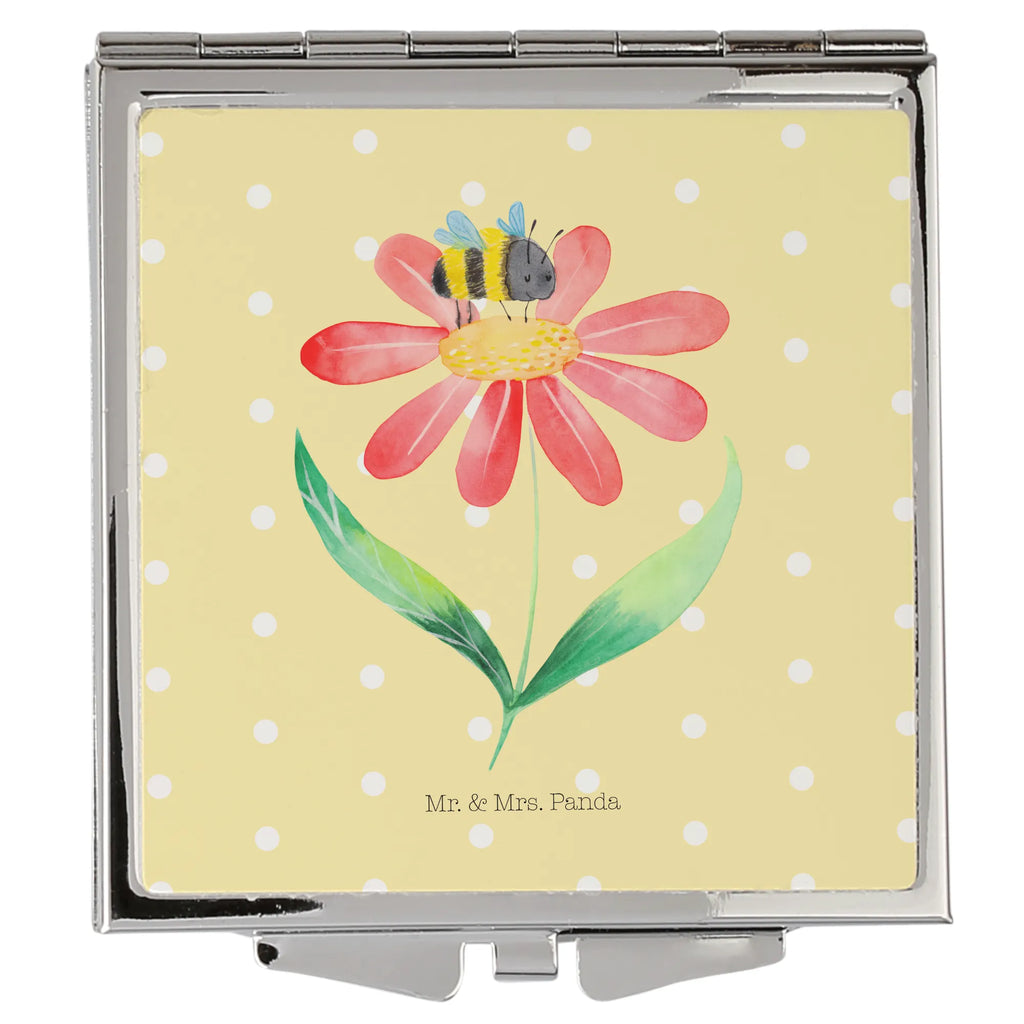 Handbag mirror bumblebee flower silver, make up, handbag, square, mirror, make-up mirror, small animals, cute, funny, cute animal motives, hand drawn, small world, funny sayings, good mood, happy, gifts, gift ideas, special gifts, animal lover, card, flower, field, wasp, bumblebees, fluffy, nature, bumble bee, bee