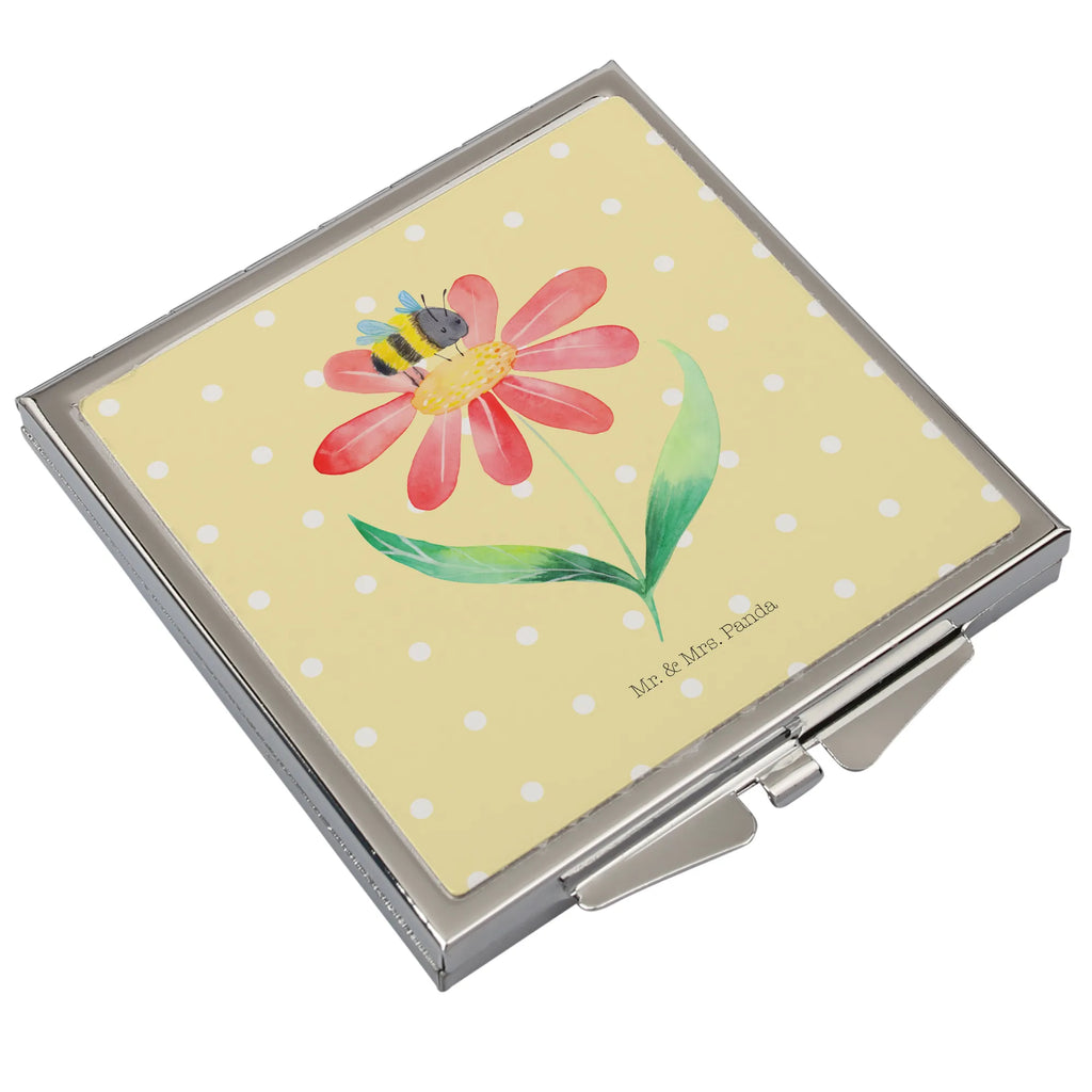 Handbag mirror bumblebee flower silver, make up, handbag, square, mirror, make-up mirror, small animals, cute, funny, cute animal motives, hand drawn, small world, funny sayings, good mood, happy, gifts, gift ideas, special gifts, animal lover, card, flower, field, wasp, bumblebees, fluffy, nature, bumble bee, bee