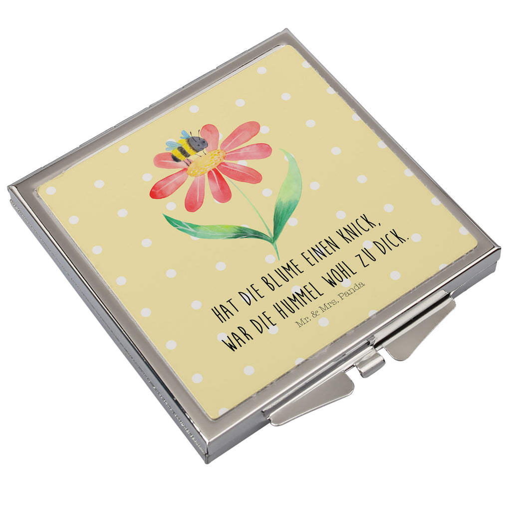 Handbag mirror bumblebee flower silver, make up, handbag, square, mirror, make-up mirror, small animals, cute, funny, cute animal motives, hand drawn, small world, funny sayings, good mood, happy, gifts, gift ideas, special gifts, animal lover, card, flower, field, wasp, bumblebees, fluffy, nature, bumble bee, bee