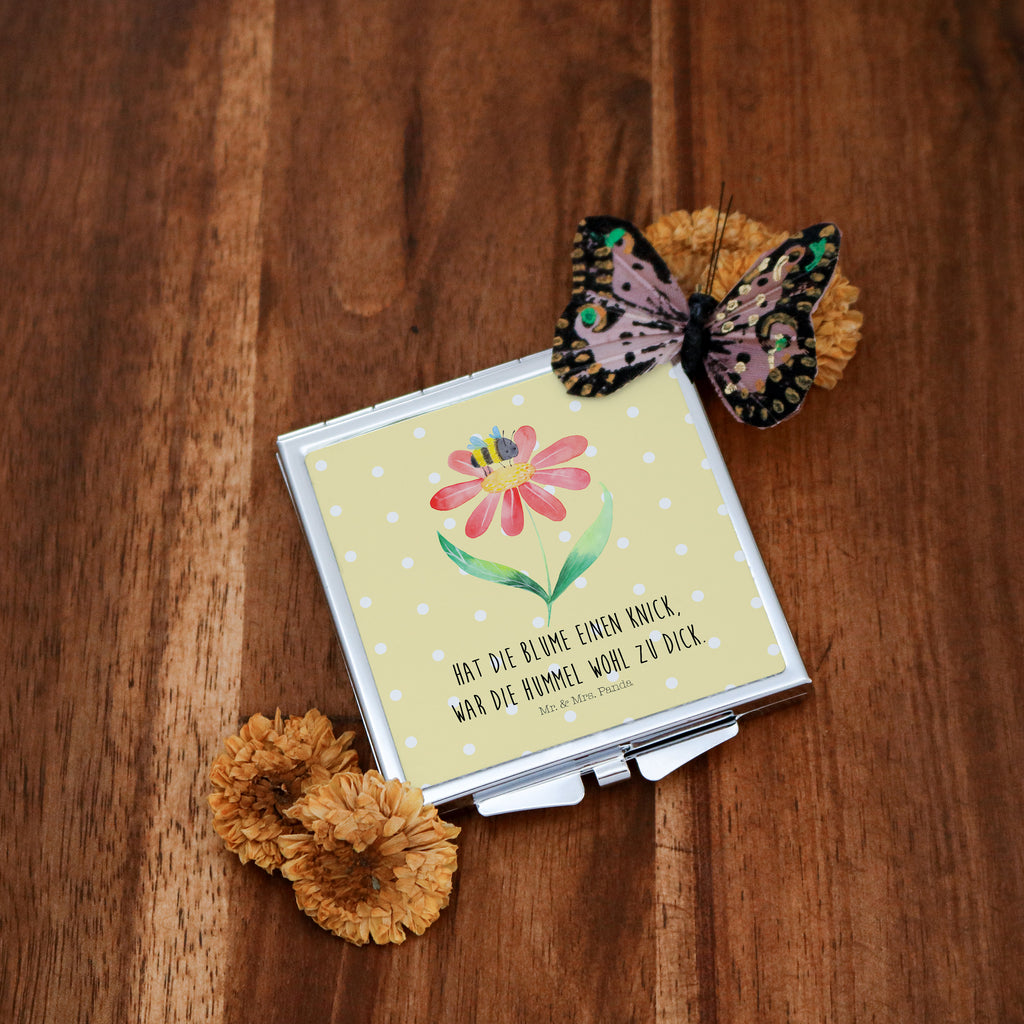Handbag mirror bumblebee flower silver, make up, handbag, square, mirror, make-up mirror, small animals, cute, funny, cute animal motives, hand drawn, small world, funny sayings, good mood, happy, gifts, gift ideas, special gifts, animal lover, card, flower, field, wasp, bumblebees, fluffy, nature, bumble bee, bee