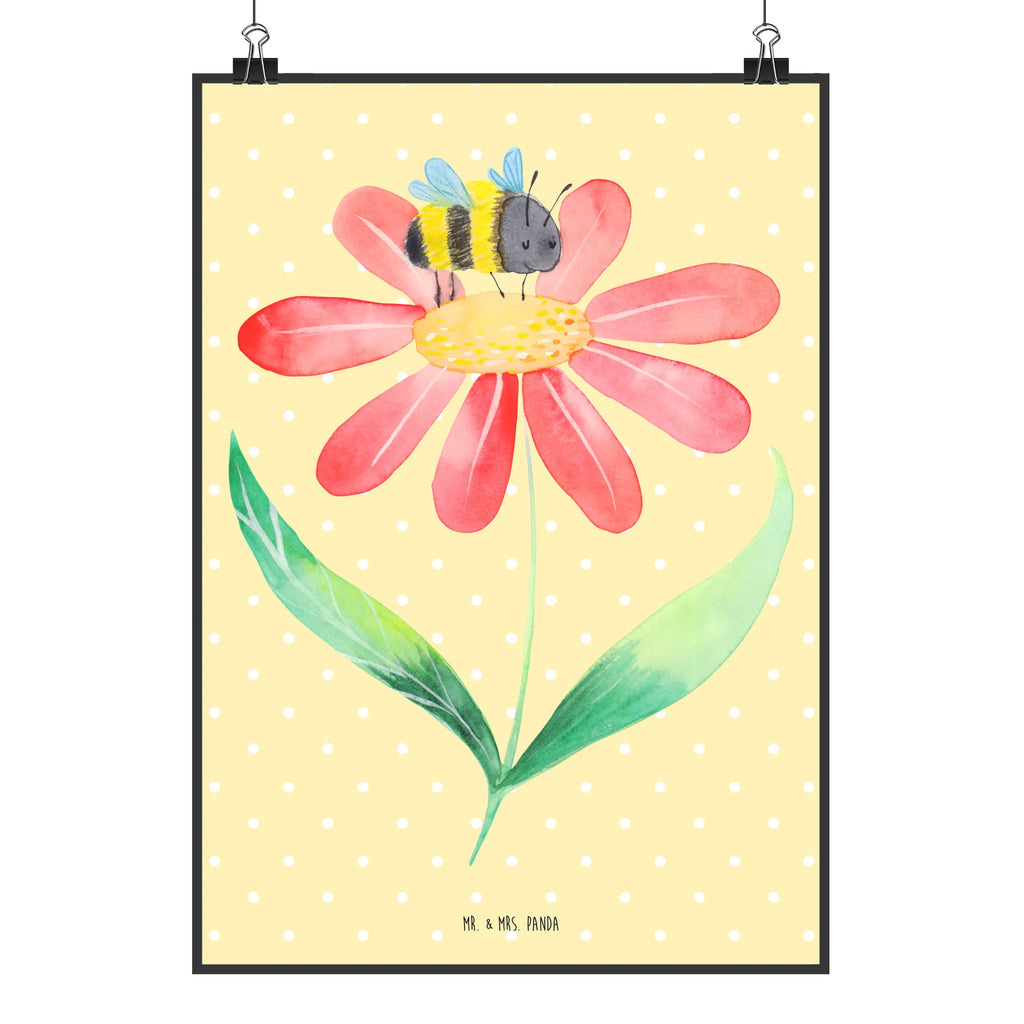 Poster Hummel Blume Posterdruck, Bild, Wandposter, Kinderposter, Kunstdruck, Wanddeko Bild, Wanddekoration, Mr. & Mrs. Panda Poster, Raumdekoration, Designposter, Handgemaltes Poster, Poster, Küchenposter, Wanddeko, Tiermotive, Gute Laune, lustige Sprüche, Tiere, Blume, Flauschig, Hummeln, Feld, Natur, Hummel, Biene, Wespe