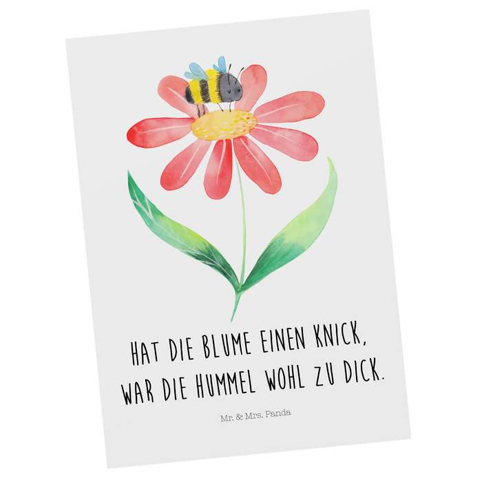 Postkarte Hummel Blume