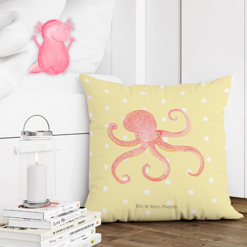 Cushion Squid 40 x 40, fluffy, couch, bed, sofa, bedroom, pad, Pillow, pillows, cushion, 40x40, soft, pillow case, settee, small animals, cute, funny, cute animal motives, hand drawn, small world, funny sayings, good mood, happy, gifts, gift ideas, special gifts, animal lover, card, squid, water, octopus, arms, sea animal, sea, ocean