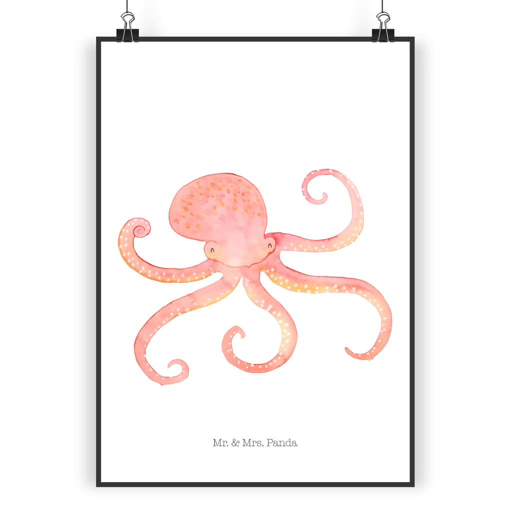 Poster Tintenfisch kunstdruck poster, wanddruck, wanddeko, Poster, Mr. & Mrs. Panda Poster, kunstposter, Kunstdruck, Designposter, Plakat, Bild, Deko Bild, drucke, Wandschmuck, wandkunst, Wanddeko Bild, kunst für die wand, Bild für Wand, Wanddekoration, Wandbild, grafikposter, Wandposter, Posterdruck, Gute Laune, Tiermotive, Tiere, Lustige Sprüche, Ozean, Krake, Arme, Meer, Meerestier, Wasser, Tintenfisch