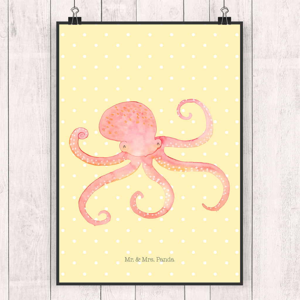 Poster Tintenfisch kunstdruck poster, wanddruck, wanddeko, Poster, Mr. & Mrs. Panda Poster, kunstposter, Kunstdruck, Designposter, Plakat, Bild, Deko Bild, drucke, Wandschmuck, wandkunst, Wanddeko Bild, kunst für die wand, Bild für Wand, Wanddekoration, Wandbild, grafikposter, Wandposter, Posterdruck, Gute Laune, Tiermotive, Tiere, Lustige Sprüche, Ozean, Krake, Arme, Meer, Meerestier, Wasser, Tintenfisch