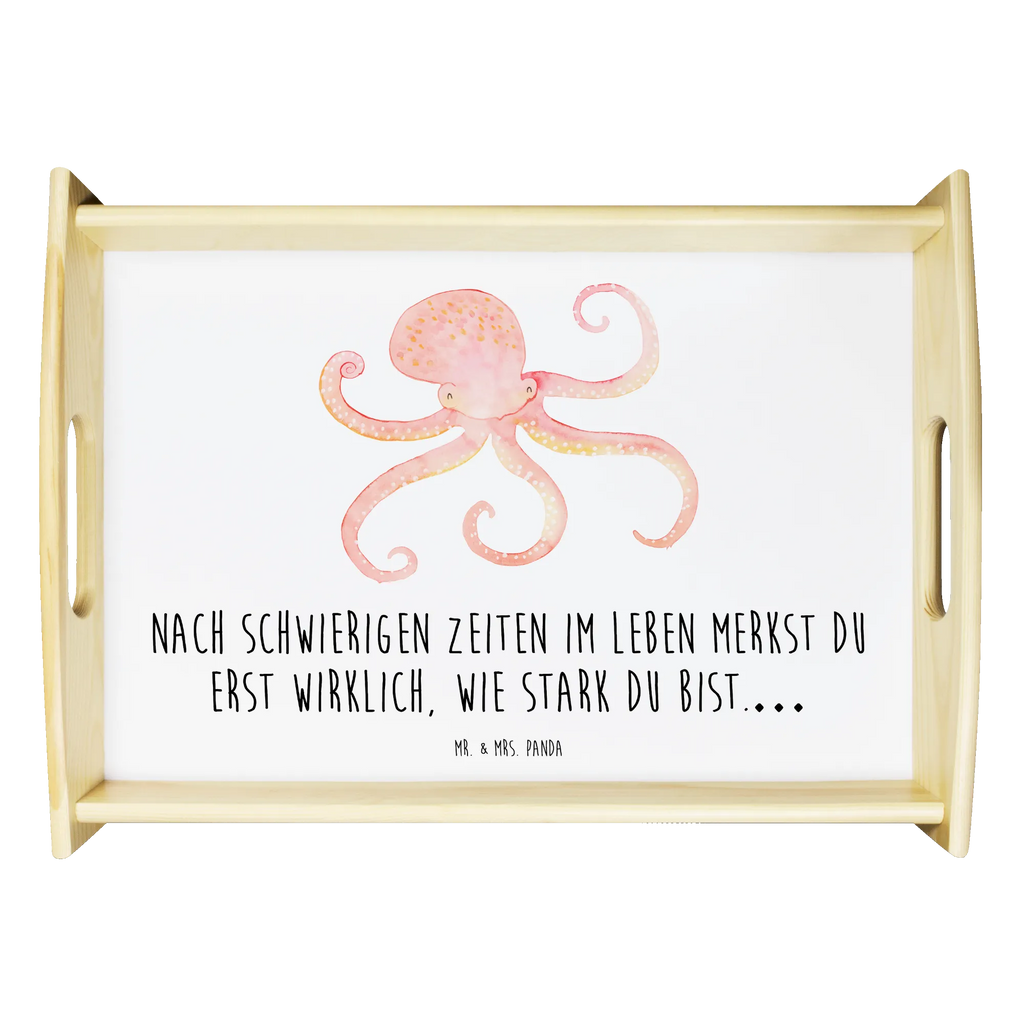 Serviertablett Tintenfisch Holztablett, Tablett, Serviertablett, Frühstückstablett, Dekotablett, Küchentablett, Tiermotive, Gute Laune, lustige Sprüche, Tiere, Ozean, Meerestier, Krake, Meer, Arme, Wasser, Tintenfisch