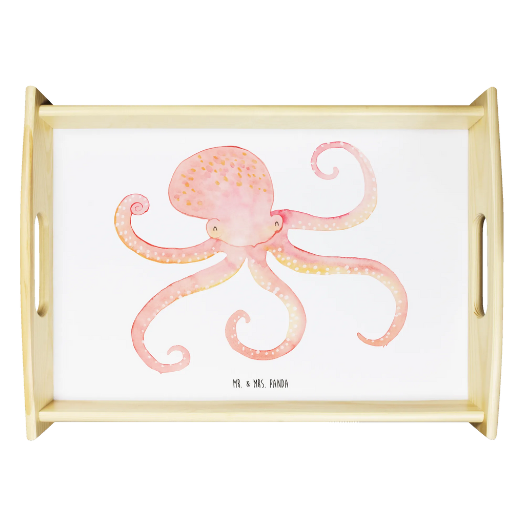 Serviertablett Tintenfisch Holztablett, Tablett, Serviertablett, Frühstückstablett, Dekotablett, Küchentablett, Tiermotive, Gute Laune, lustige Sprüche, Tiere, Ozean, Meerestier, Krake, Meer, Arme, Wasser, Tintenfisch