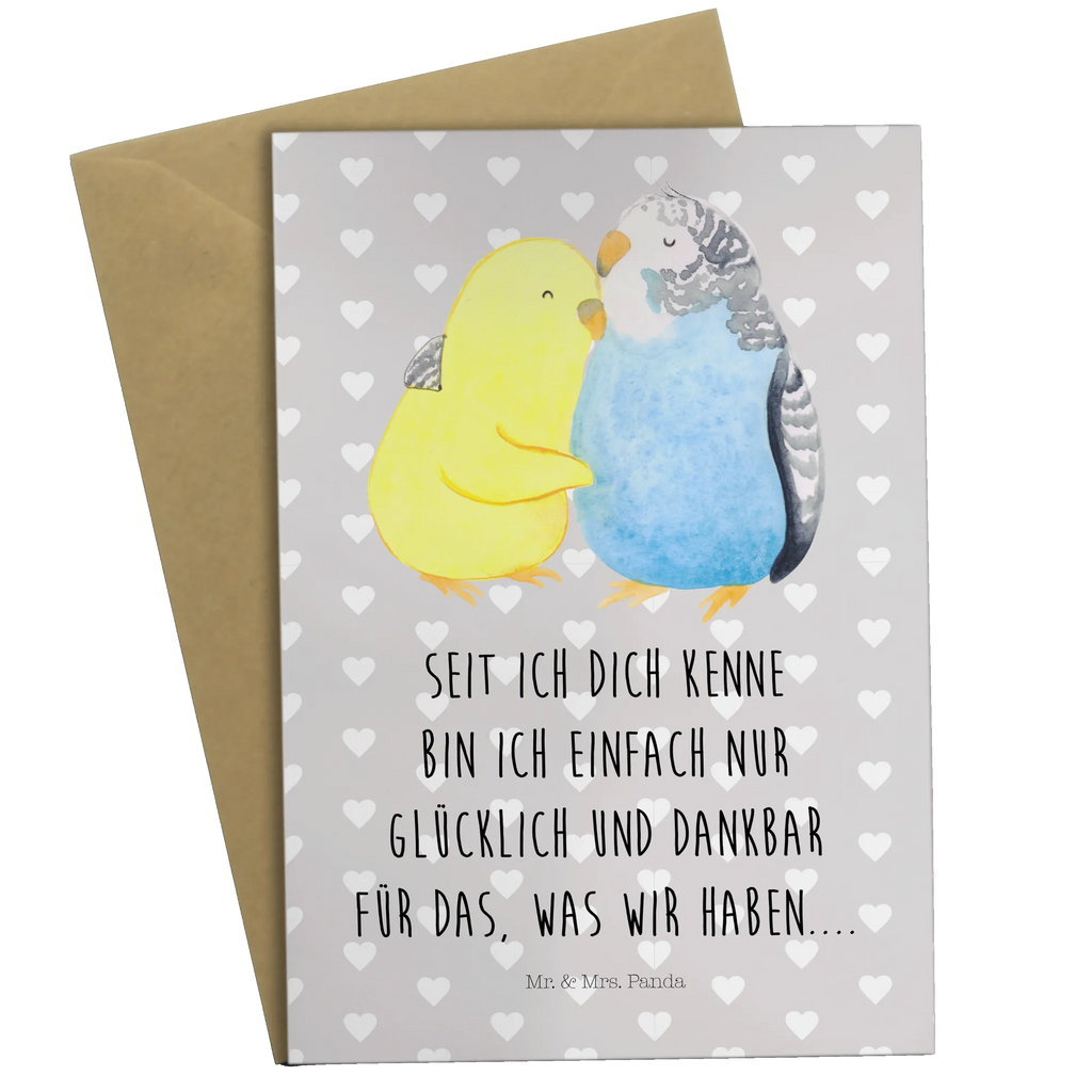Grußkarte Wellensittich Liebe Glückwunschkarte, Hochzeitskarte, Klappkarte, Karte, Ansichtskarten, Einladungskarte, Geburtstagskarte, Grußkarte, Liebe, Partner, Freund, Freundin, Ehemann, Ehefrau, Heiraten, Verlobung, Heiratsantrag, Liebesgeschenk, Jahrestag, Hocheitstag, Wellensittich, Nähe, Vertrauen, Vögel, Kuscheln