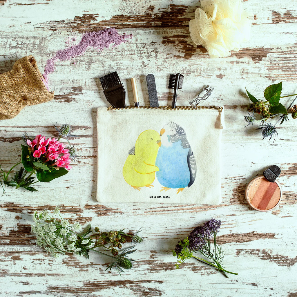 Make-up bag Parakeets in love Love, Loving, Two, Together, Marriage, Engagement, Proposal of marriage, Love gift, gift for her, gift for him, anniversary gift, closeness, birds, cuddling, love, trust, budgie