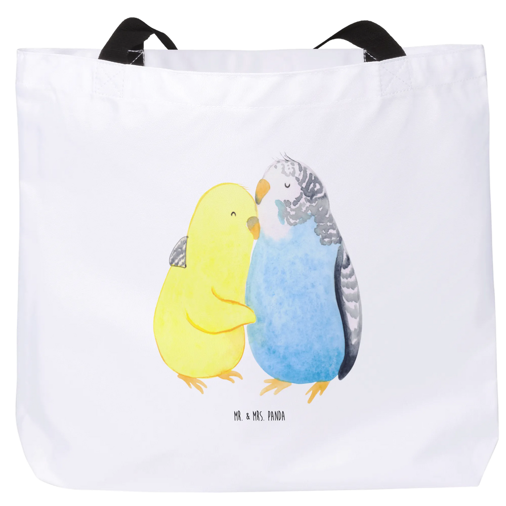 Shopper Parakeets in love carrier bag, woman, XXL, beach bag, handle bag, bag, large, shopping bag, shopper, Love, Loving, Two, Together, Marriage, Engagement, Proposal of marriage, Love gift, gift for her, gift for him, anniversary gift, cuddling, love, trust, birds, budgie, closeness