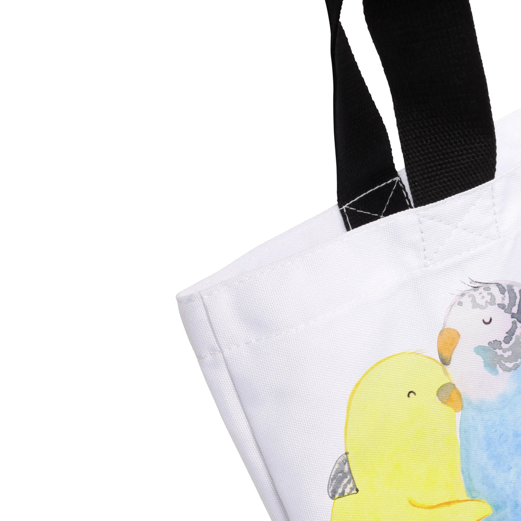 Shopper Parakeets in love carrier bag, woman, XXL, beach bag, handle bag, bag, large, shopping bag, shopper, Love, Loving, Two, Together, Marriage, Engagement, Proposal of marriage, Love gift, gift for her, gift for him, anniversary gift, cuddling, love, trust, birds, budgie, closeness