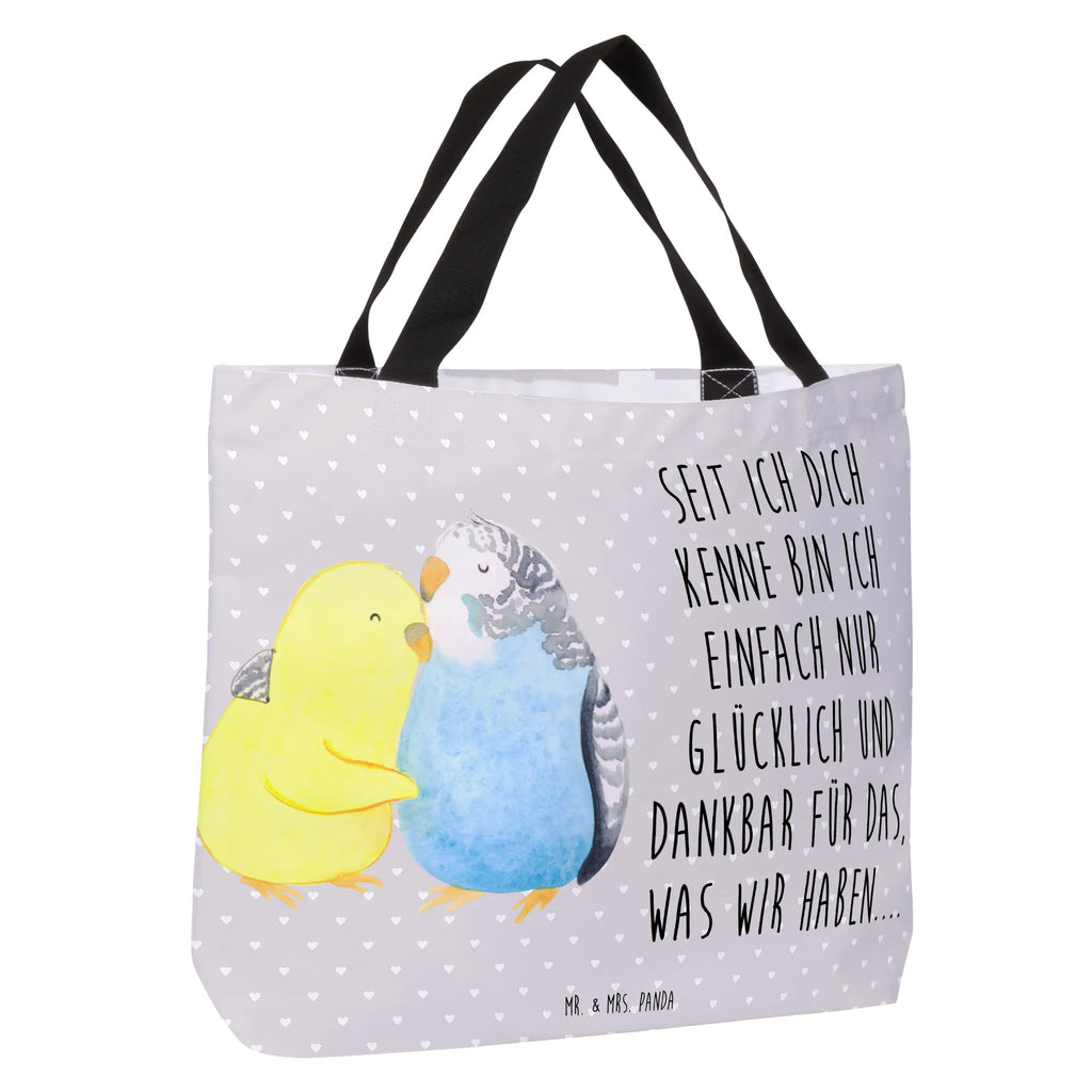 Shopper Parakeets in love carrier bag, woman, XXL, beach bag, handle bag, bag, large, shopping bag, shopper, Love, Loving, Two, Together, Marriage, Engagement, Proposal of marriage, Love gift, gift for her, gift for him, anniversary gift, cuddling, love, trust, birds, budgie, closeness