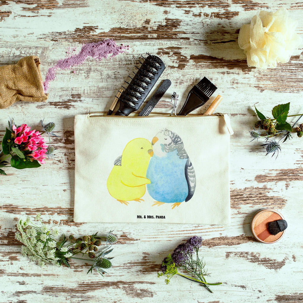 Make-up bag Parakeets in love Love, Loving, Two, Together, Marriage, Engagement, Proposal of marriage, Love gift, gift for her, gift for him, anniversary gift, closeness, birds, cuddling, love, trust, budgie