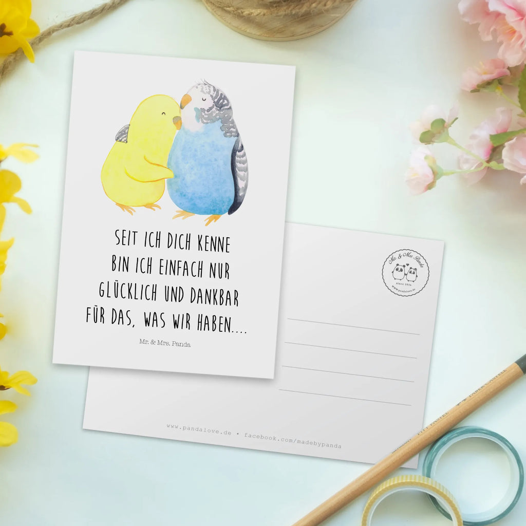Postkarte Wellensittich Liebe bildkarte, Fotokarte, Ansichtskarten, einzelkarte, Kunstkarten, Designkarte, kunstkarte, spruchkarte, Grußkarte, Postkarten, Ansichtskarte, Postkarte, Motivkarte, Ehefrau, Freundin, Partner, Heiraten, Freund, Ehemann, Liebesgeschenk, Hocheitstag, Liebe, Heiratsantrag, Verlobung, Jahrestag, Kuscheln, Vertrauen, Nähe, Vögel, Wellensittich