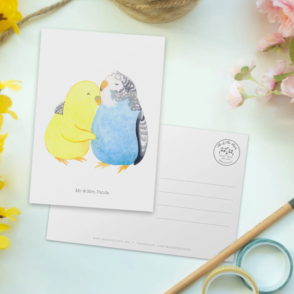 Postkarte Wellensittich Liebe bildkarte, Fotokarte, Ansichtskarten, einzelkarte, Kunstkarten, Designkarte, kunstkarte, spruchkarte, Grußkarte, Postkarten, Ansichtskarte, Postkarte, Motivkarte, Ehefrau, Freundin, Partner, Heiraten, Freund, Ehemann, Liebesgeschenk, Hocheitstag, Liebe, Heiratsantrag, Verlobung, Jahrestag, Kuscheln, Vertrauen, Nähe, Vögel, Wellensittich