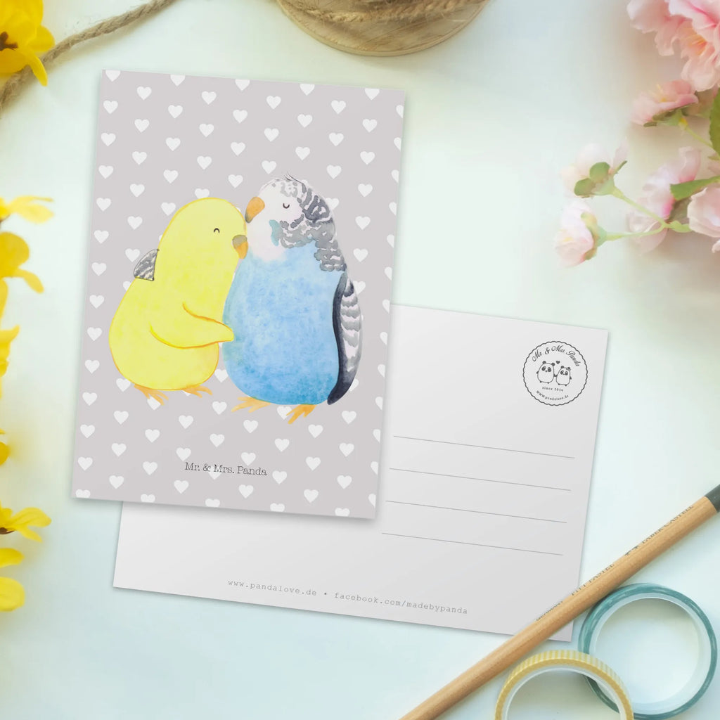 Postkarte Wellensittich Liebe bildkarte, Fotokarte, Ansichtskarten, einzelkarte, Kunstkarten, Designkarte, kunstkarte, spruchkarte, Grußkarte, Postkarten, Ansichtskarte, Postkarte, Motivkarte, Ehefrau, Freundin, Partner, Heiraten, Freund, Ehemann, Liebesgeschenk, Hocheitstag, Liebe, Heiratsantrag, Verlobung, Jahrestag, Kuscheln, Vertrauen, Nähe, Vögel, Wellensittich