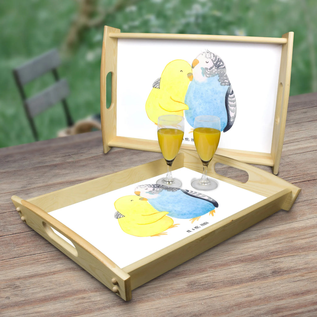 Serving tray Parakeets in love breakfast tray, wooden tray, kitchen tray, serving tray, tray, Love, Loving, Two, Together, Marriage, Engagement, Proposal of marriage, Love gift, gift for her, gift for him, anniversary gift, closeness, cuddling, budgie, trust, love, birds
