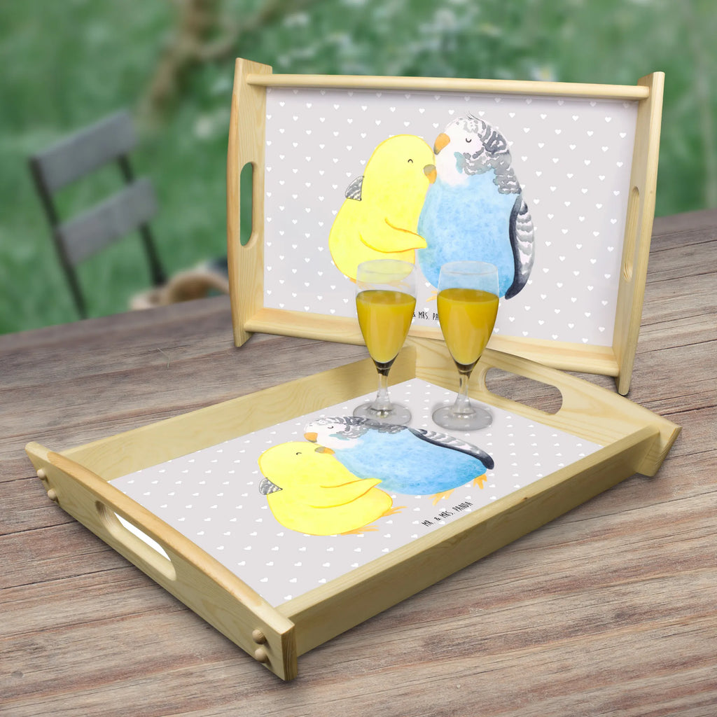Serving tray Parakeets in love breakfast tray, wooden tray, kitchen tray, serving tray, tray, Love, Loving, Two, Together, Marriage, Engagement, Proposal of marriage, Love gift, gift for her, gift for him, anniversary gift, closeness, cuddling, budgie, trust, love, birds