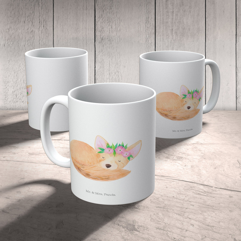Tasse Wüstenfuchs Blumenkranz Henkelbecher, Kaffeepott, Kakaotasse, Tasse mit Motiv, kaffeebecher keramik, kaffeetasse bedruckt, Keramikbecher, Becher, Designtasse, Kaffeebecher, Kaffeetasse, Motivtasse, Frühstücksbecher, Trinkbecher, Geschenktasse, hochwertige tasse, Mug, Teebecher, Keramiktasse, Trinktasse, Bedruckte Tasse, schöne tasse, Bürobecher, milchkaffeetasse, tasse für kaffee, Dekotasse, Tasse mit Spruch, kaffeetasse keramik, Teepott, Tasse, statement tasse, haferl, Frühstückstasse, Sprüchetasse, kaffeebecher bedruckt, tasse für büro, Coffee Mug, heißgetränkebecher, Pott, Henkeltasse, design tasse, Teetasse, Bürotasse, Afrika, Wildtiere, Wüste, Wüstenfuchs, Blumen, Glücklich, Blumenkranz
