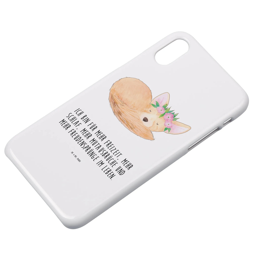 Etui na iPhone 11 lis pustynny kwiaty Handy, Hülle, Cover, Iphone 10, Handycover, Iphone X, Handy Case, Handyhülle, Wildtiere, Afrika, Wüstenfuchs, Blumen, Blumenkranz, Glücklich, Wüste