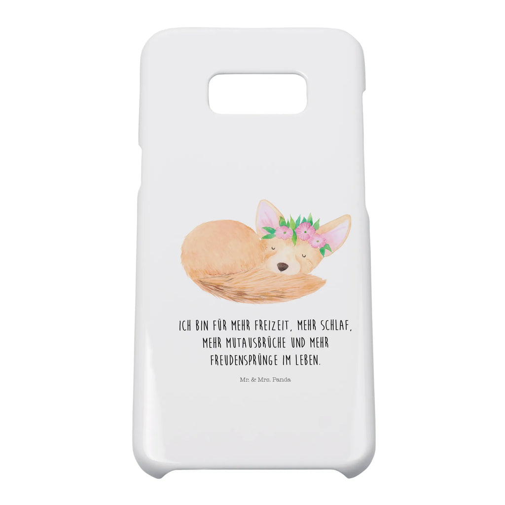 Etui na iPhone 11 lis pustynny kwiaty Handy, Hülle, Cover, Iphone 10, Handycover, Iphone X, Handy Case, Handyhülle, Wildtiere, Afrika, Wüstenfuchs, Blumen, Blumenkranz, Glücklich, Wüste