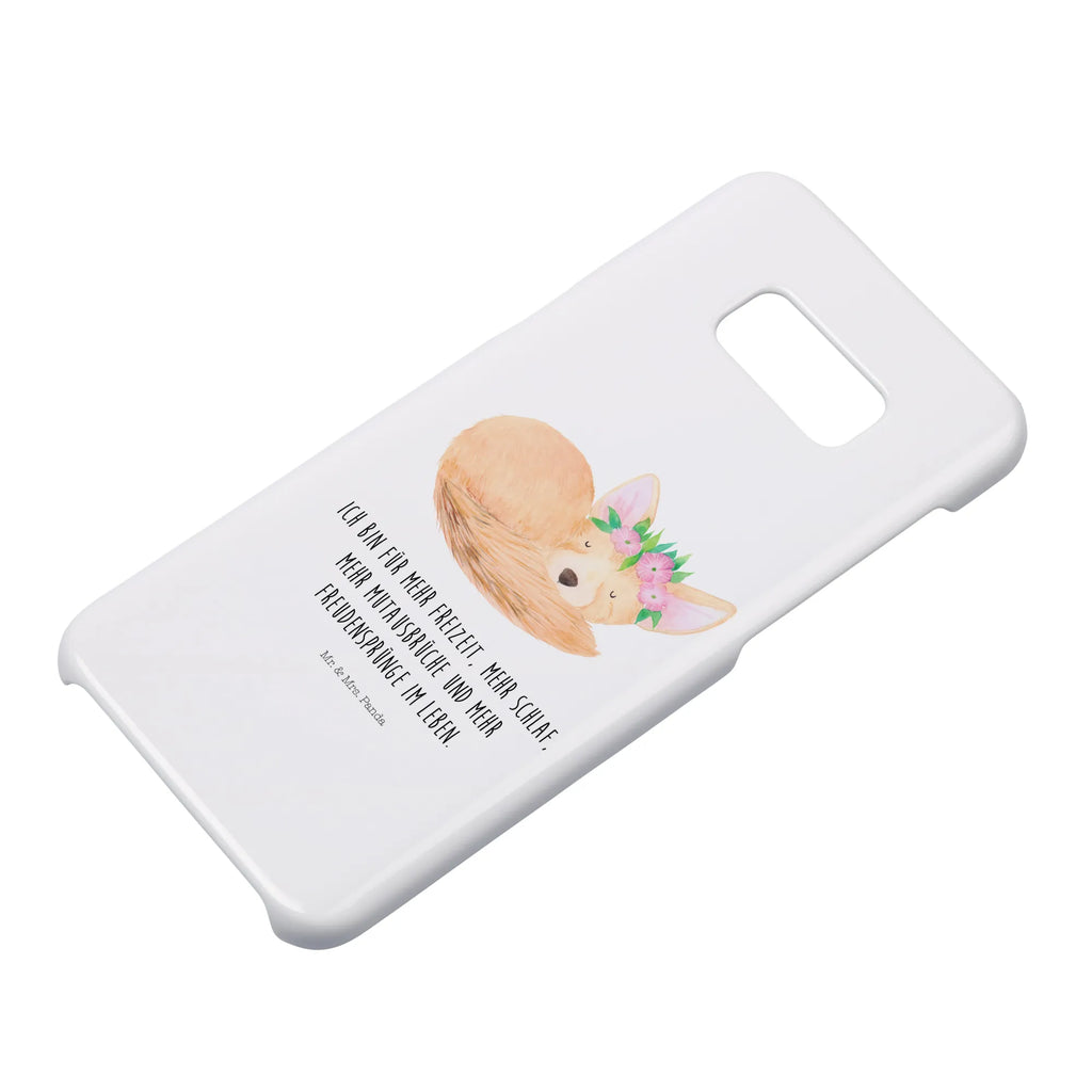 Etui na iPhone 11 lis pustynny kwiaty Handy, Hülle, Cover, Iphone 10, Handycover, Iphone X, Handy Case, Handyhülle, Wildtiere, Afrika, Wüstenfuchs, Blumen, Blumenkranz, Glücklich, Wüste