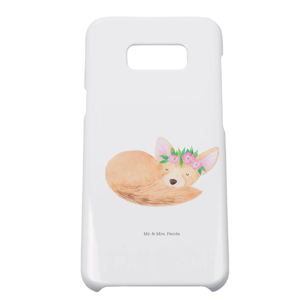 Etui na iPhone 11 lis pustynny kwiaty Handy, Hülle, Cover, Iphone 10, Handycover, Iphone X, Handy Case, Handyhülle, Wildtiere, Afrika, Wüstenfuchs, Blumen, Blumenkranz, Glücklich, Wüste