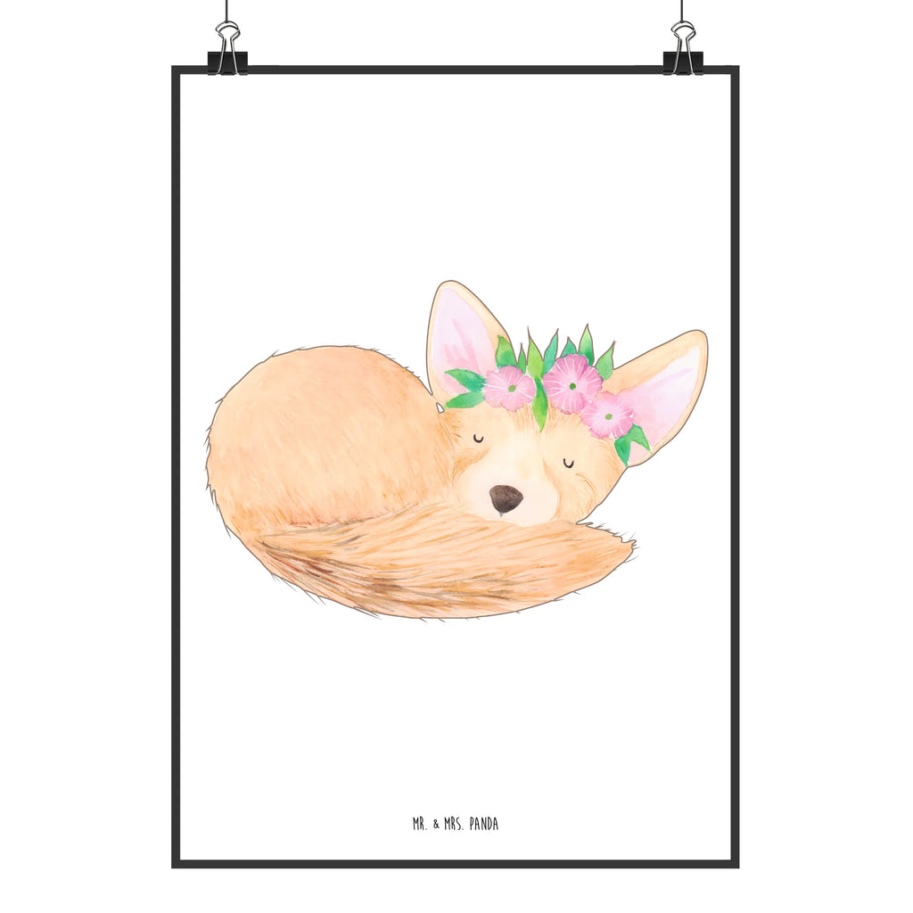 Poster Wüstenfuchs Blumenkranz Wanddekoration, Deko Bild, drucke, Posterdruck, Plakat, grafikposter, kunstdruck poster, wandkunst, Poster, Mr. & Mrs. Panda Poster, Kunstdruck, Bild, Wandposter, Wanddeko Bild, Designposter, Wandbild, kunst für die wand, kunstposter, Bild für Wand, Wandschmuck, wanddeko, wanddruck, Afrika, Wildtiere, Glücklich, Blumenkranz, Blumen, Wüstenfuchs, Wüste