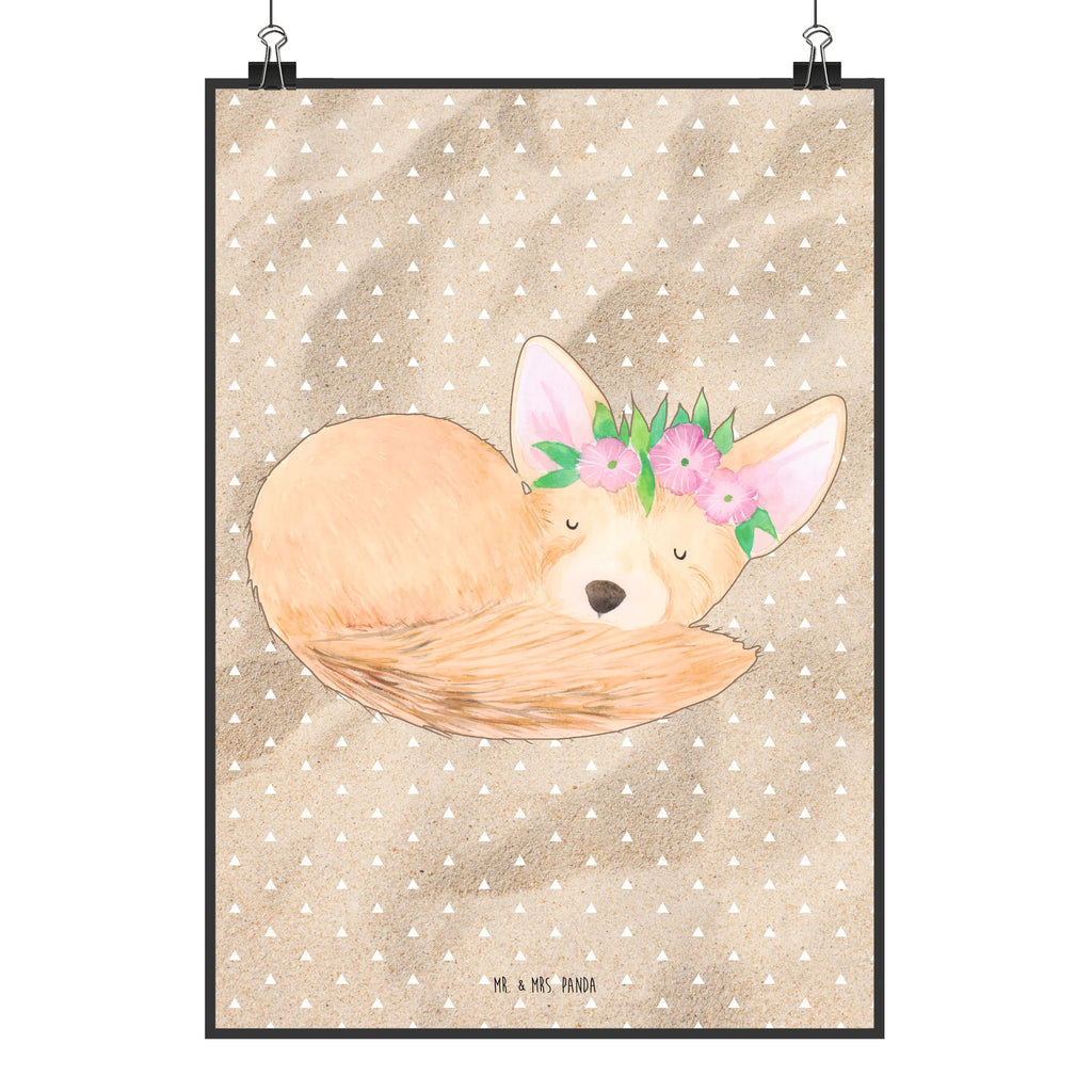 Poster Wüstenfuchs Blumenkranz Wanddekoration, Deko Bild, drucke, Posterdruck, Plakat, grafikposter, kunstdruck poster, wandkunst, Poster, Mr. & Mrs. Panda Poster, Kunstdruck, Bild, Wandposter, Wanddeko Bild, Designposter, Wandbild, kunst für die wand, kunstposter, Bild für Wand, Wandschmuck, wanddeko, wanddruck, Afrika, Wildtiere, Glücklich, Blumenkranz, Blumen, Wüstenfuchs, Wüste