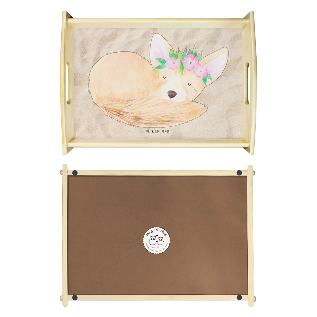 Serving tray desert fox Flower serving tray, breakfast tray, wooden tray, tray, kitchen tray, Africa, flowers, desert fox, wreath of flowers, desert, happy