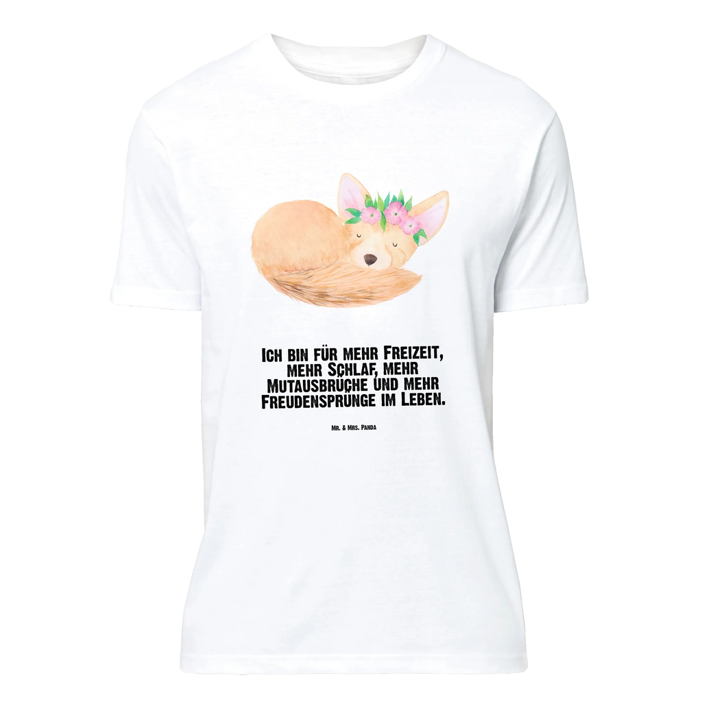 T-Shirt Standard Wüstenfuchs Blumenkranz Jubiläum, Herrn, T-Shirt, Damen, Nachthemd, Tshirt, Lustiges T-Shirt, T-Shirt mit Spruch, Shirt, Schlafshirt, Junggesellenabschied, Geburstag, Wildtiere, Afrika, Blumen, Glücklich, Wüstenfuchs, Blumenkranz, Wüste