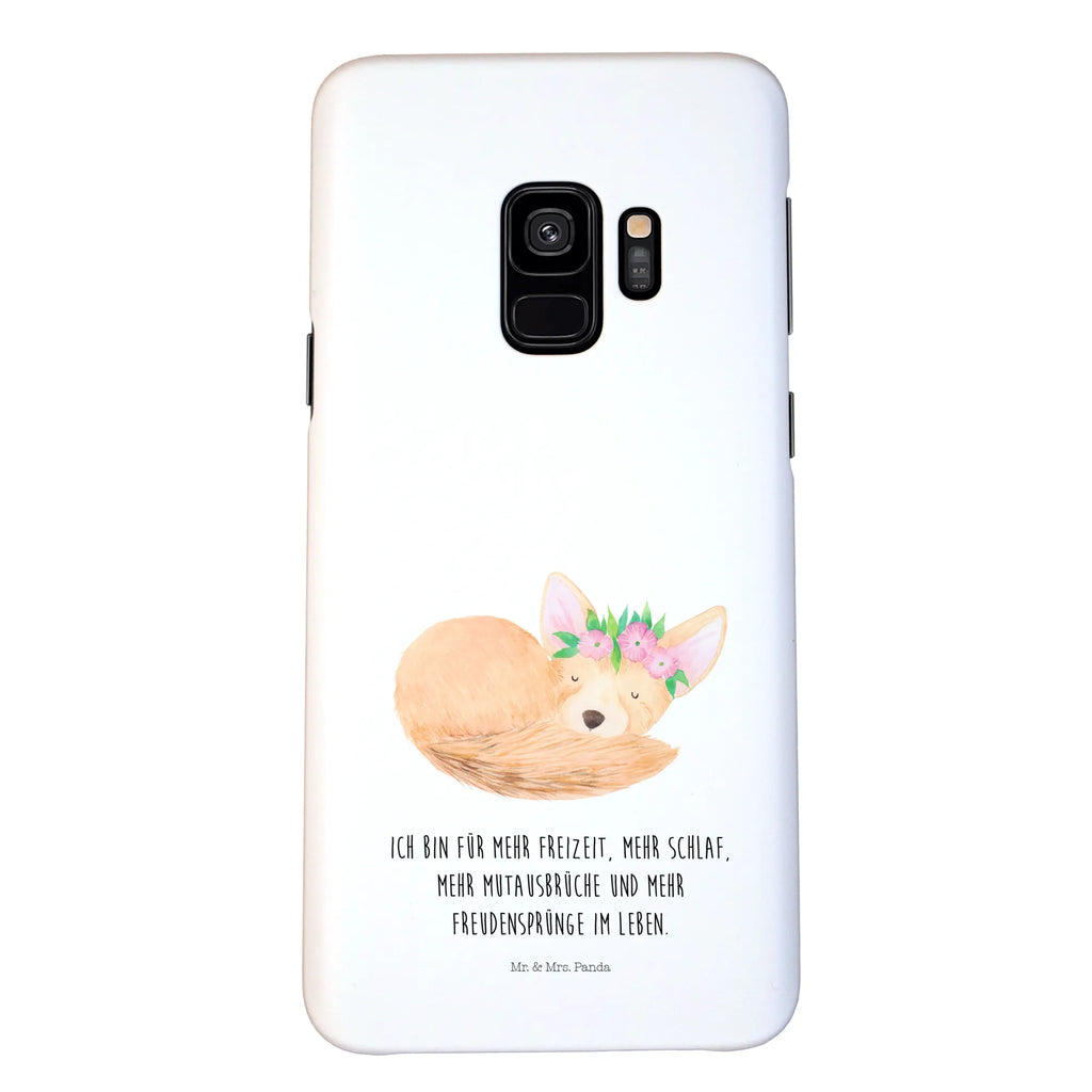 Etui na iPhone 11 lis pustynny kwiaty Handy, Hülle, Cover, Iphone 10, Handycover, Iphone X, Handy Case, Handyhülle, Wildtiere, Afrika, Wüstenfuchs, Blumen, Blumenkranz, Glücklich, Wüste