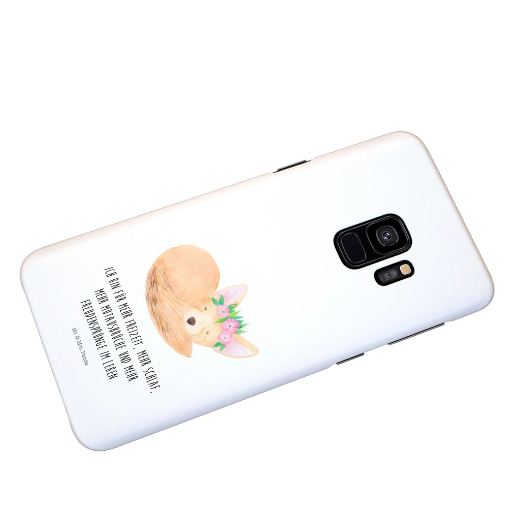 Etui na iPhone 11 lis pustynny kwiaty Handy, Hülle, Cover, Iphone 10, Handycover, Iphone X, Handy Case, Handyhülle, Wildtiere, Afrika, Wüstenfuchs, Blumen, Blumenkranz, Glücklich, Wüste