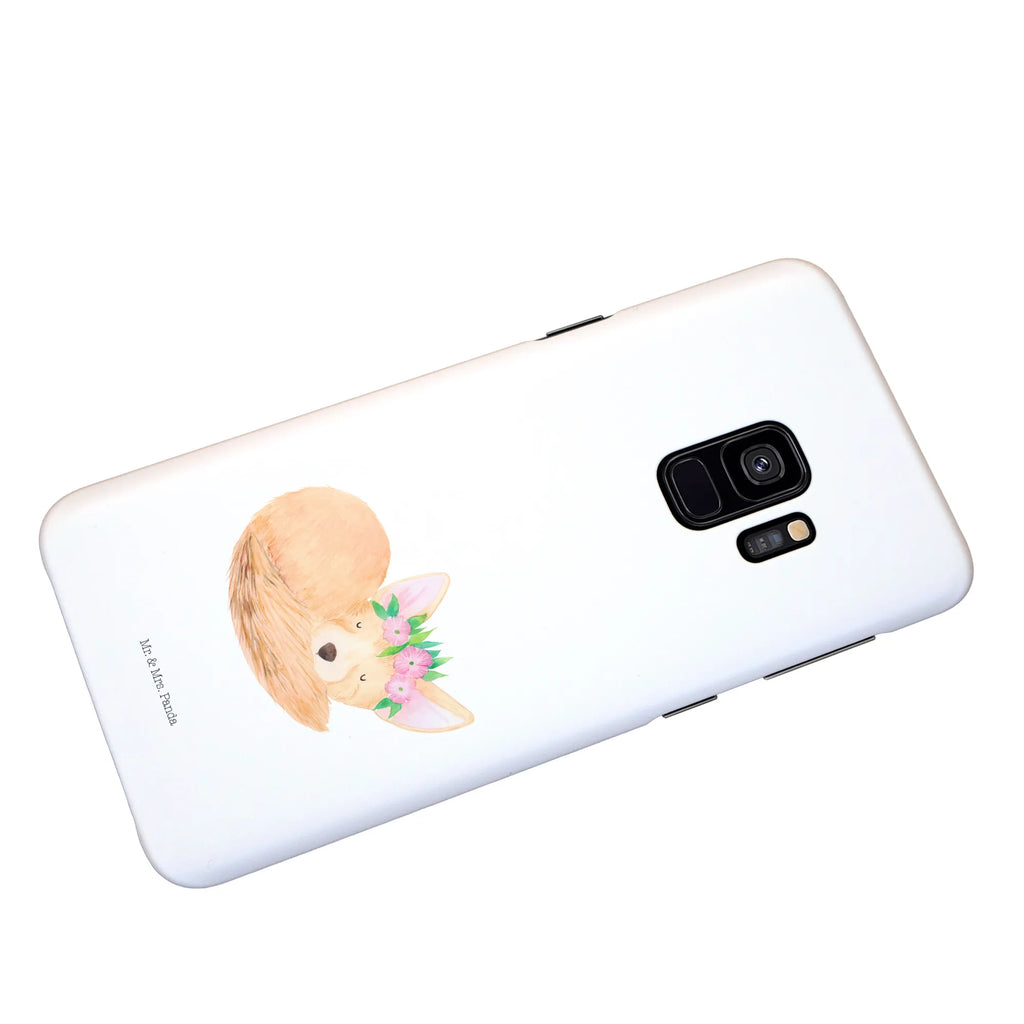 Etui na iPhone 11 lis pustynny kwiaty Handy, Hülle, Cover, Iphone 10, Handycover, Iphone X, Handy Case, Handyhülle, Wildtiere, Afrika, Wüstenfuchs, Blumen, Blumenkranz, Glücklich, Wüste