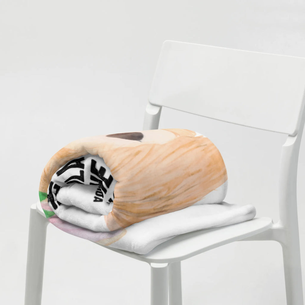 Kocyk dla niemowląt lis pustynny kwiaty Babydecke, Geschenk Geburt, Krabbeldecke, Babyecke Kuscheldecke, Babygeschenk, Afrika, Wildtiere, Blumen, Blumenkranz, Wüste, Glücklich, Wüstenfuchs