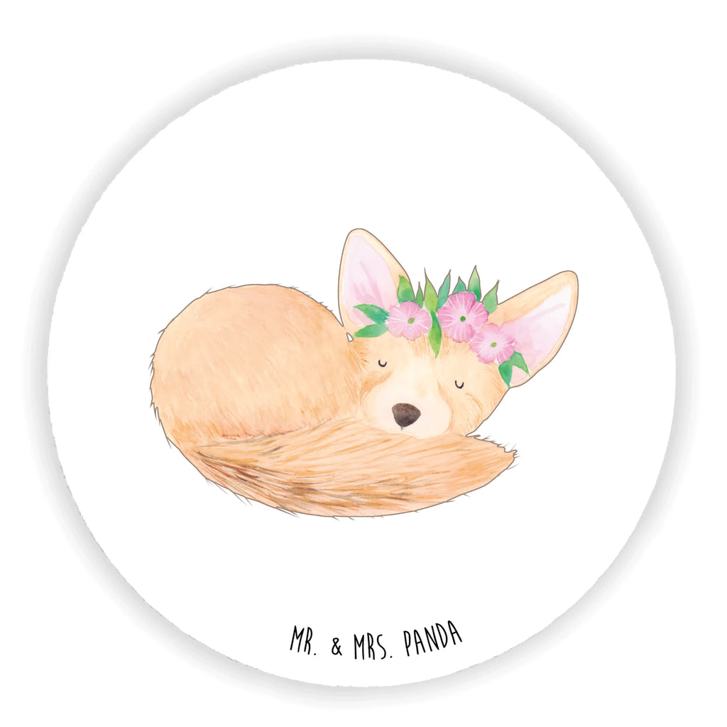 Round magnet desert fox Flower refrigerator magnets, magnetic board, magnet, office magnet, refrigerator magnet, calendar magnet, Africa, wreath of flowers, desert fox, flowers, desert, happy