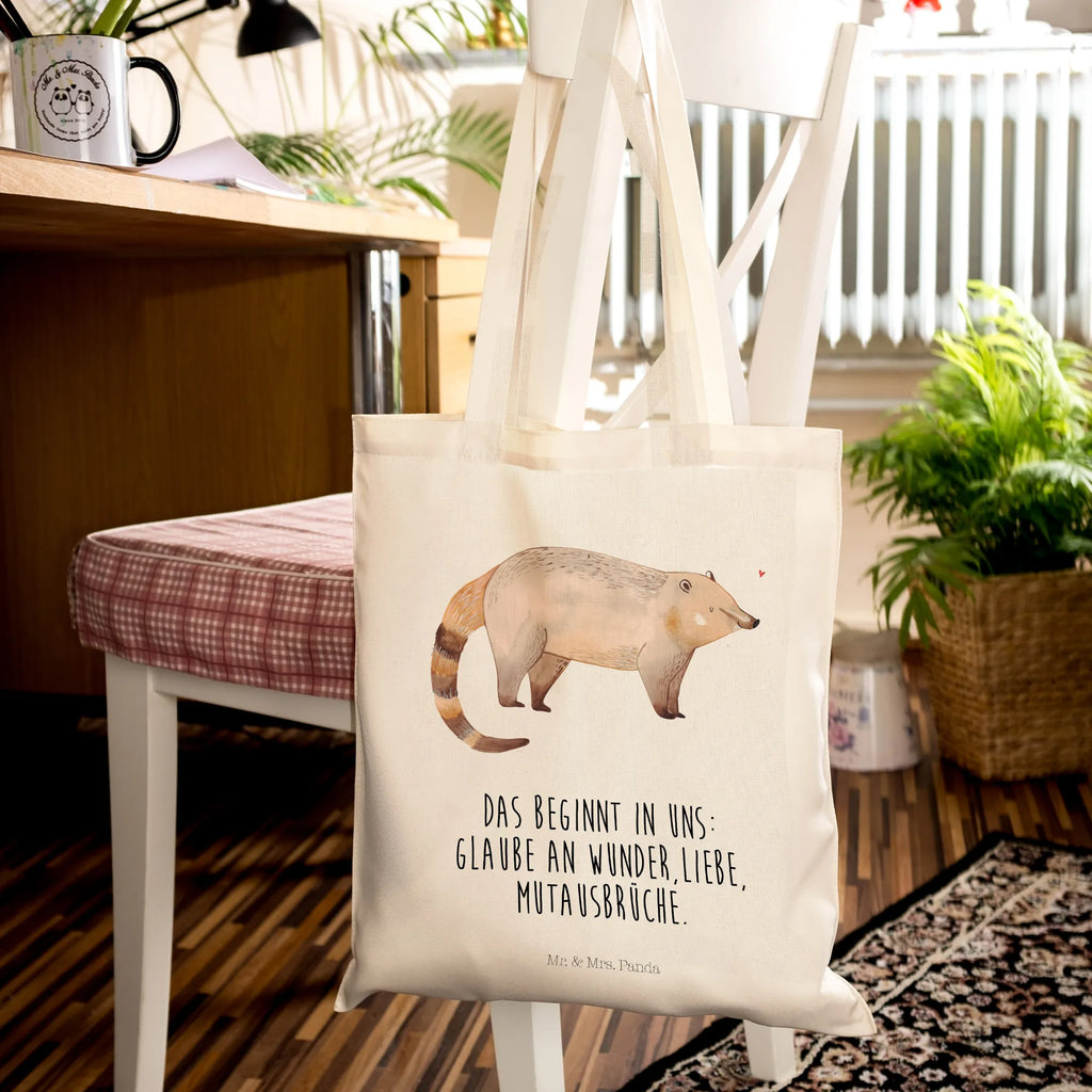 Tote bag Coati Tragetasche, Shopper, Einkaufstüte, Tasche, Strandtasche, Umhängetasche, Beuteltasche, Jutetasche, Jutebeutel, Stofftasche, Einkaufstasche, Badetasche, Beutel, Schultertasche, Laptoptasche, Stoffbeutel, Tiermotive, Gute Laune, lustige Sprüche, Tiere, Rüsselbär, Nasenbär, Bär, Nasenbären
