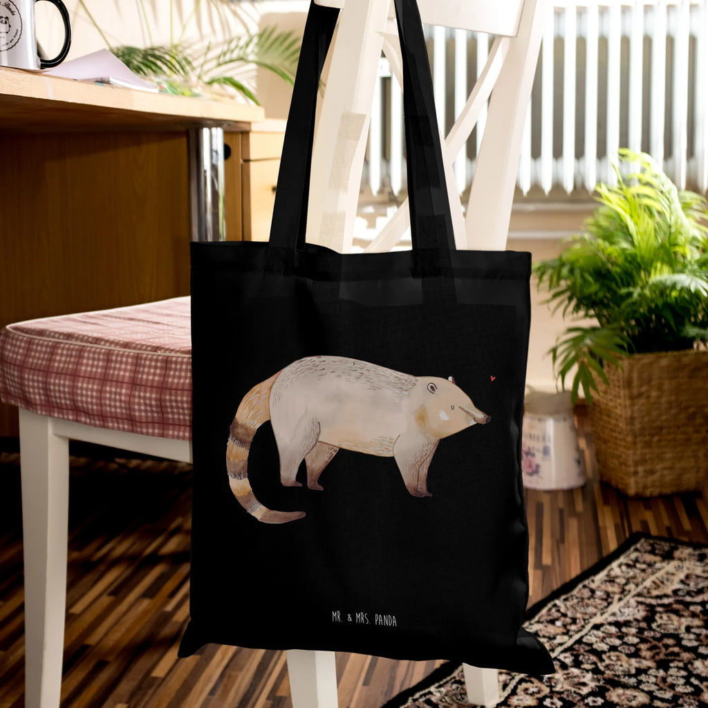 Tote bag Coati Tragetasche, Shopper, Einkaufstüte, Tasche, Strandtasche, Umhängetasche, Beuteltasche, Jutetasche, Jutebeutel, Stofftasche, Einkaufstasche, Badetasche, Beutel, Schultertasche, Laptoptasche, Stoffbeutel, Tiermotive, Gute Laune, lustige Sprüche, Tiere, Rüsselbär, Nasenbär, Bär, Nasenbären