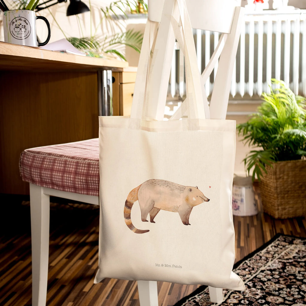 Tote bag Coati Tragetasche, Shopper, Einkaufstüte, Tasche, Strandtasche, Umhängetasche, Beuteltasche, Jutetasche, Jutebeutel, Stofftasche, Einkaufstasche, Badetasche, Beutel, Schultertasche, Laptoptasche, Stoffbeutel, Tiermotive, Gute Laune, lustige Sprüche, Tiere, Rüsselbär, Nasenbär, Bär, Nasenbären